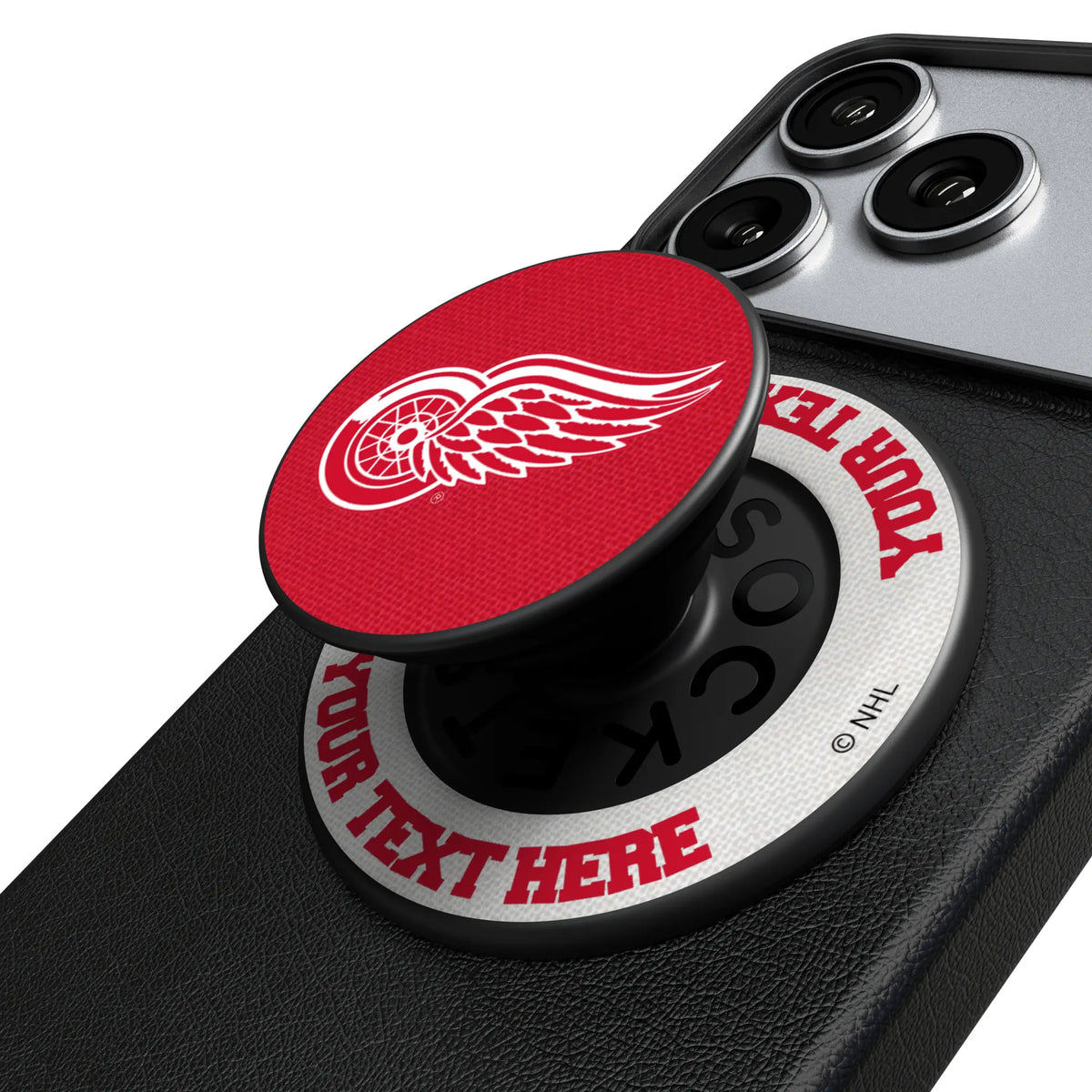 Detroit Red Wings Personalized Endzone Solid Popsockets Round Magnetic