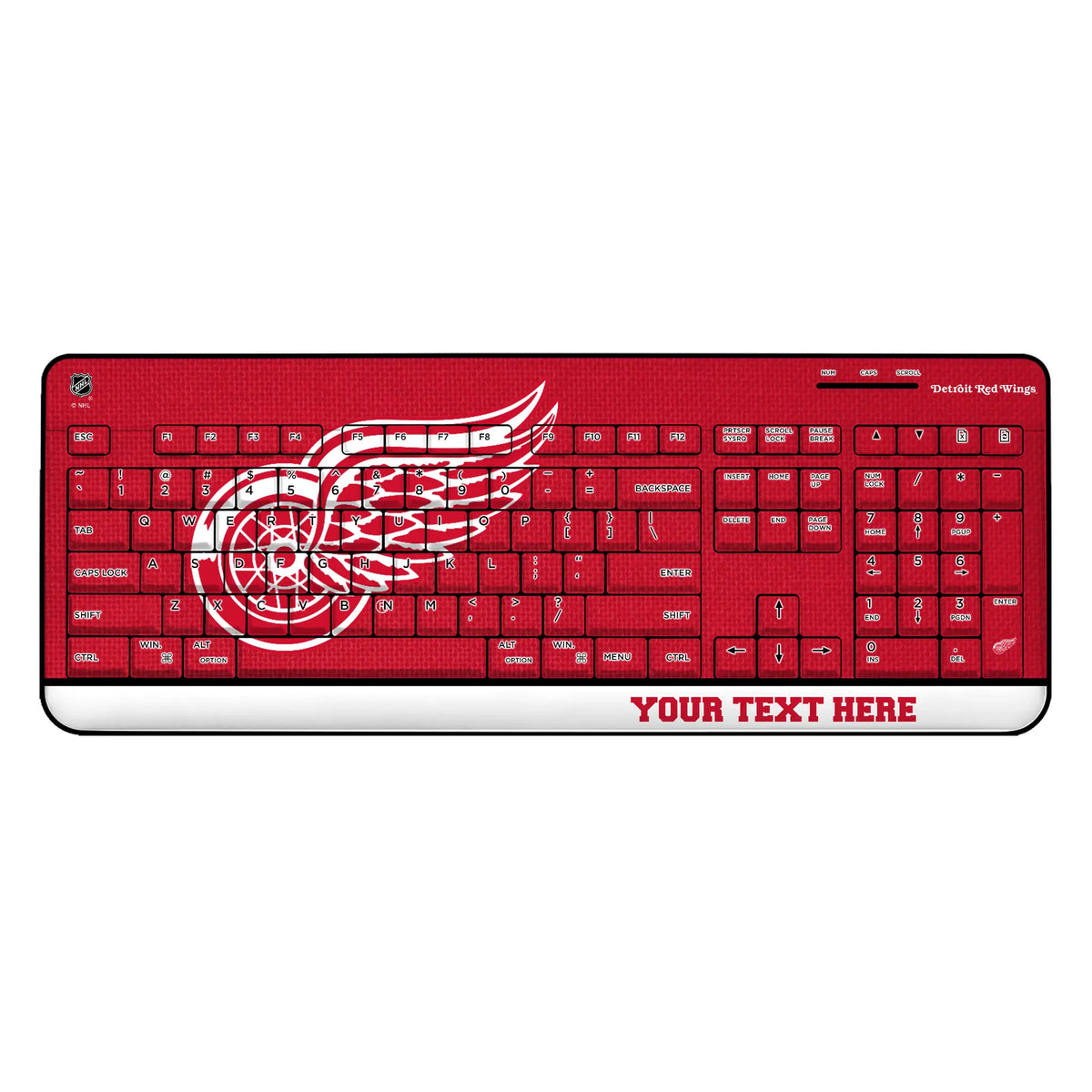 Detroit Red Wings Personalized Endzone Solid Wireless USB Keyboard