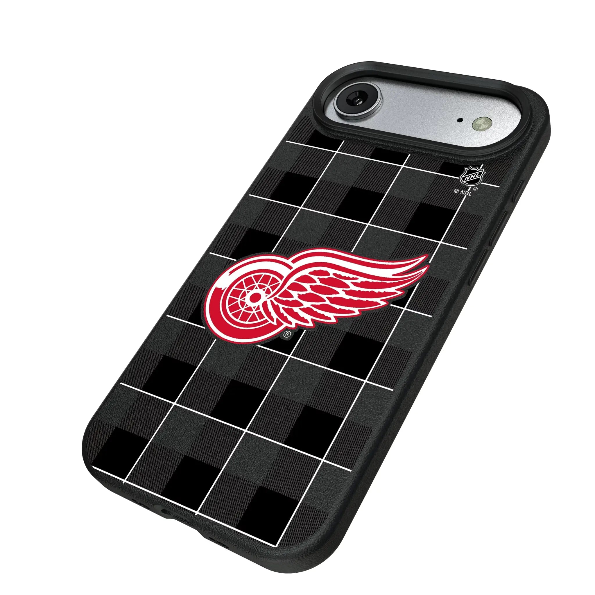Detroit Red Wings Plaid iPhone MagSafe Compatible Phone Case for Apple iPhone - Isometric View#Device_iPhone Air