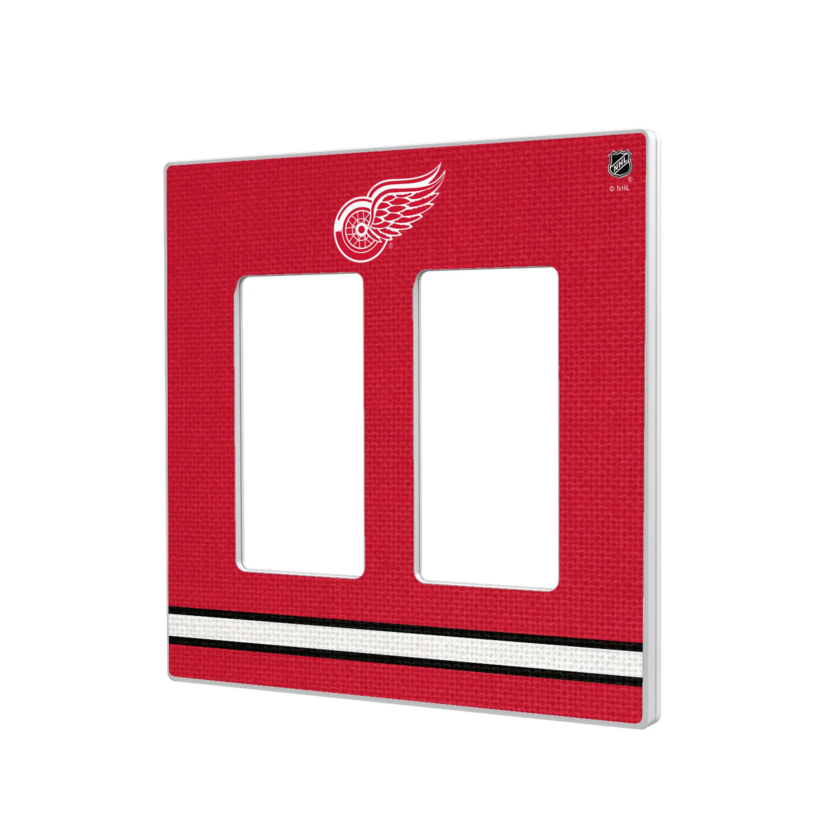 Detroit Red Wings Stripe Hidden-Screw Light Switch Plate#Style_Double Rocker