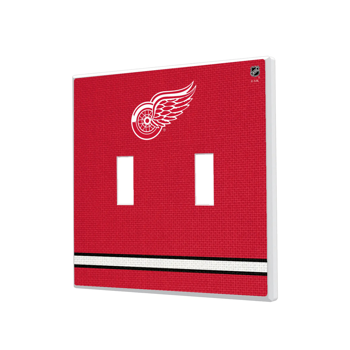 Detroit Red Wings Stripe Hidden-Screw Light Switch Plate#Style_Double Toggle