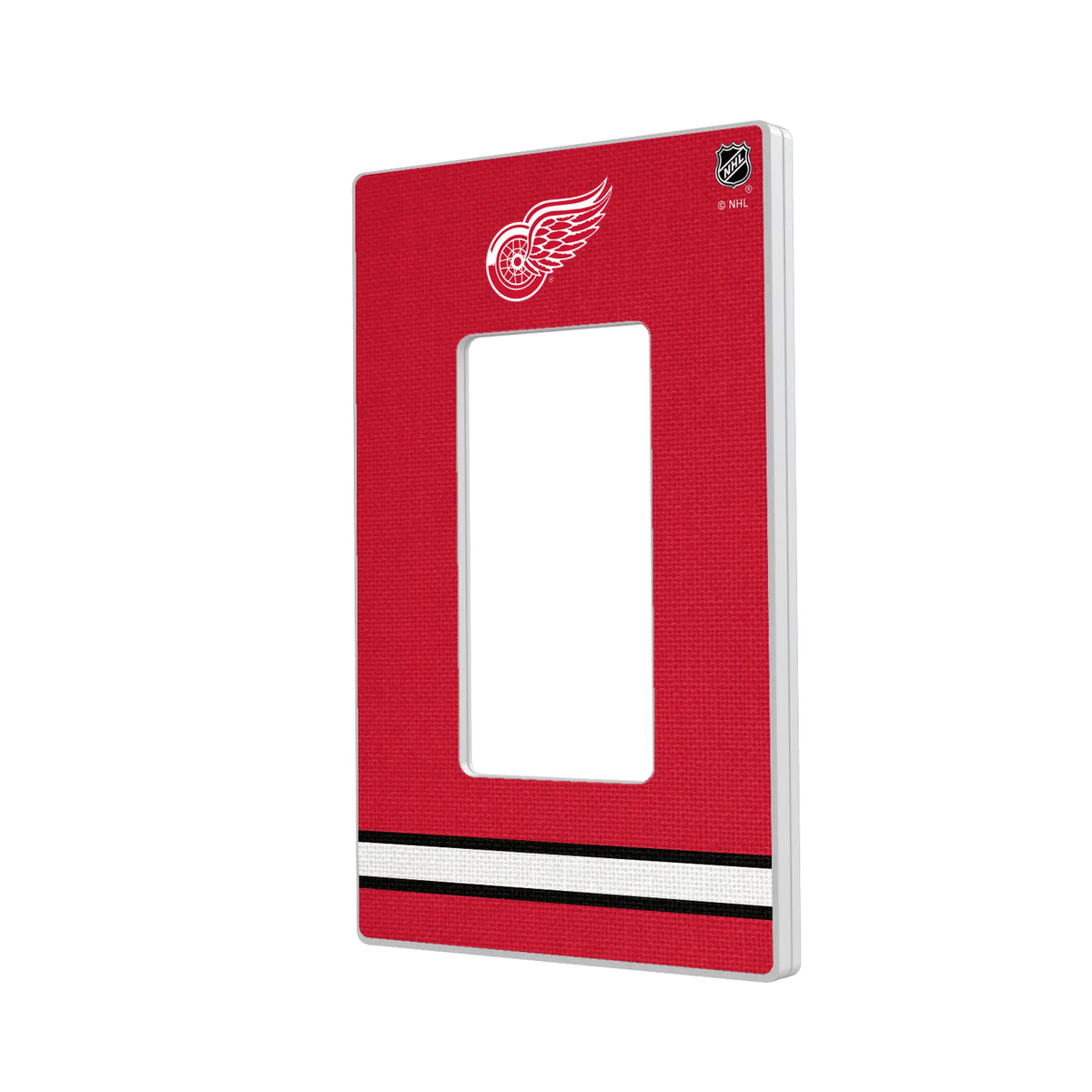 Detroit Red Wings Stripe Hidden-Screw Light Switch Plate#Style_Single Rocker