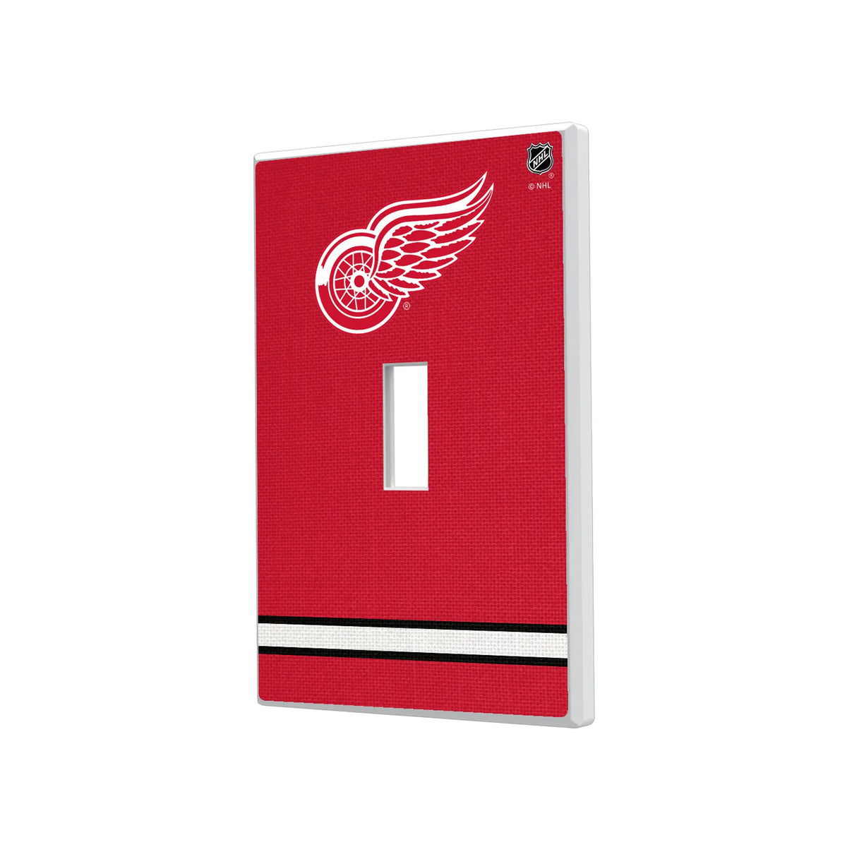 Detroit Red Wings Stripe Hidden-Screw Light Switch Plate#Style_Single Toggle