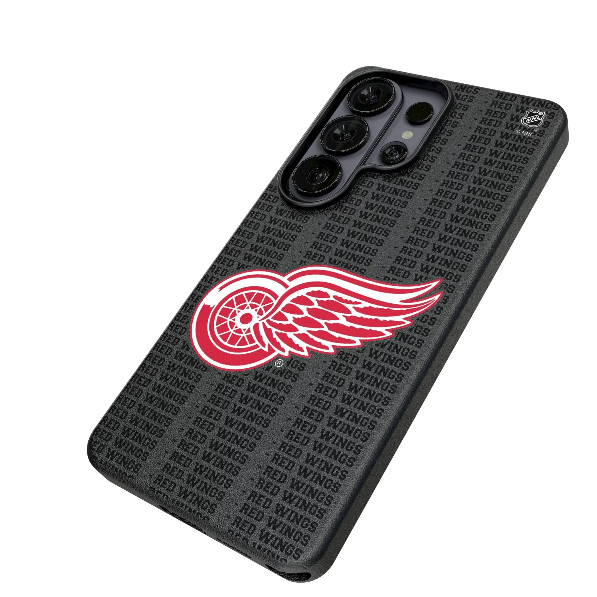 Detroit Red Wings Text Backdrop Galaxy MagSafe Compatible Phone Case for Samsung Galaxy - Isometric View#Device_Galaxy S26 Ultra