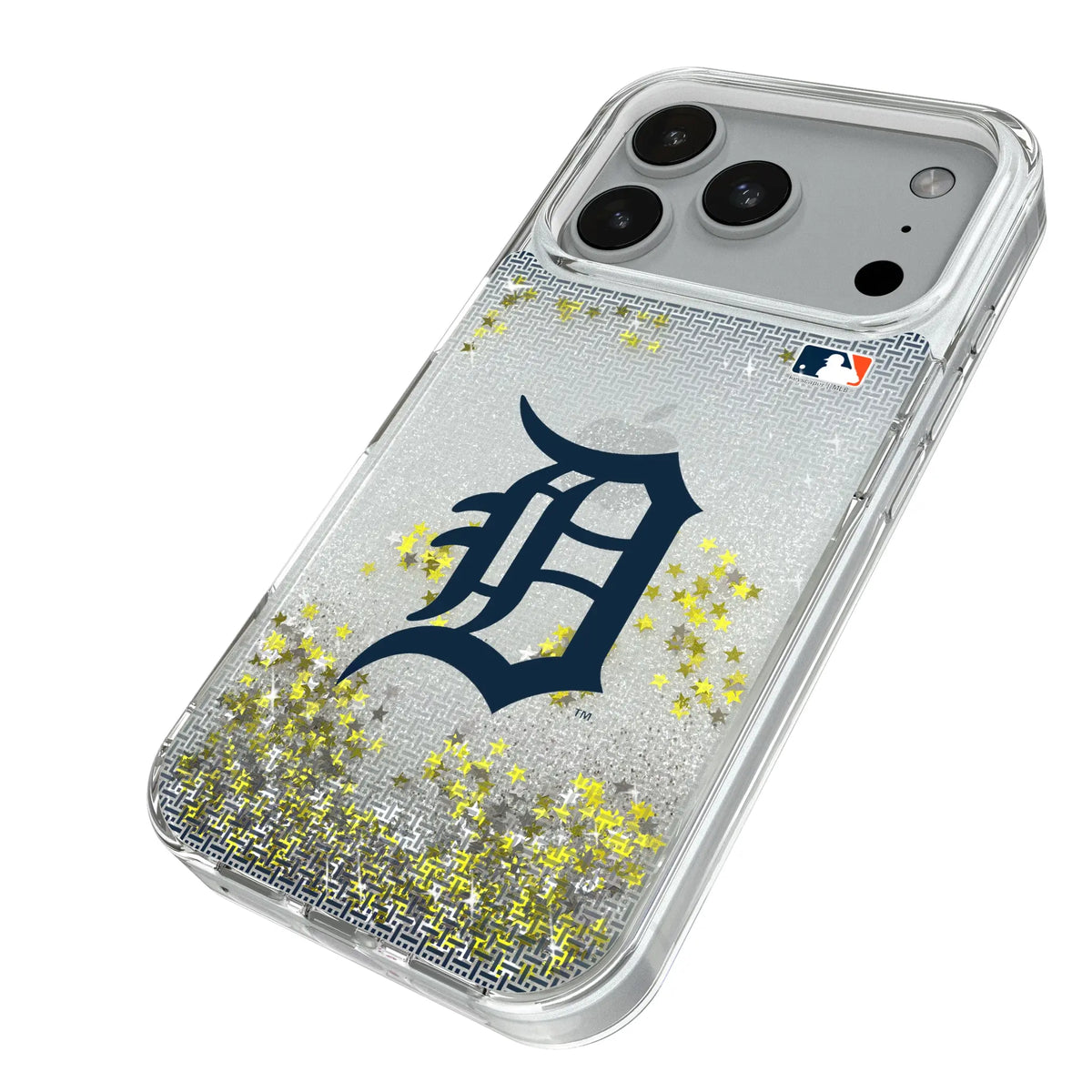 Detroit Tigers Linen iPhone Glitter Phone Case for Apple iPhone - Isometric View#Device_iPhone 18 Pro
