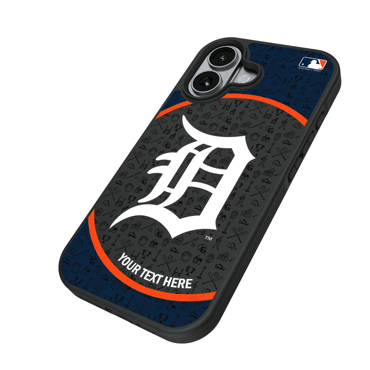 Detroit Tigers Personalized Circle iPhone Bump Phone Case for Apple iPhone - Isometric View#Device_iPhone 17