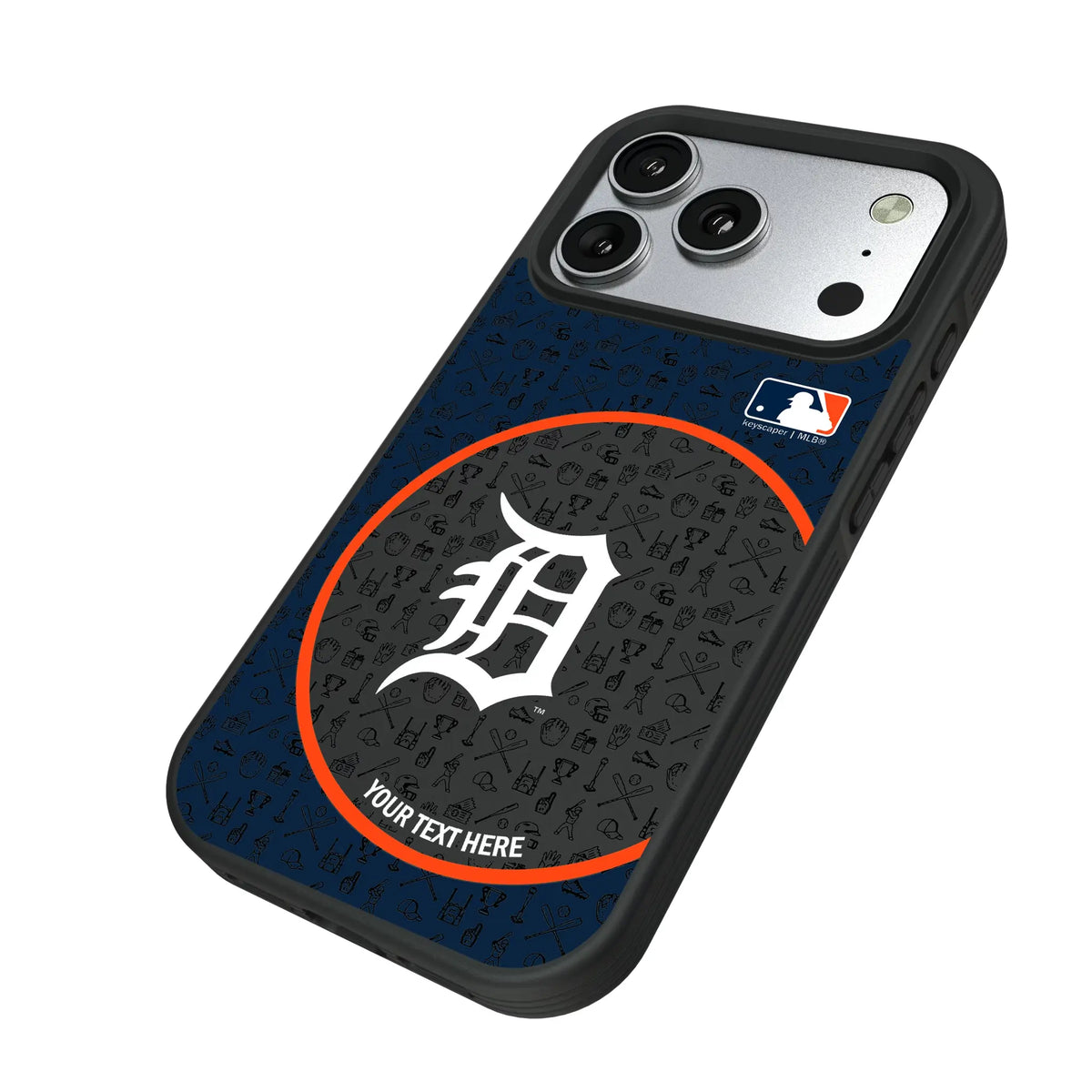 Detroit Tigers Personalized Circle iPhone Bump Phone Case for Apple iPhone - Isometric View#Device_iPhone 17 Pro