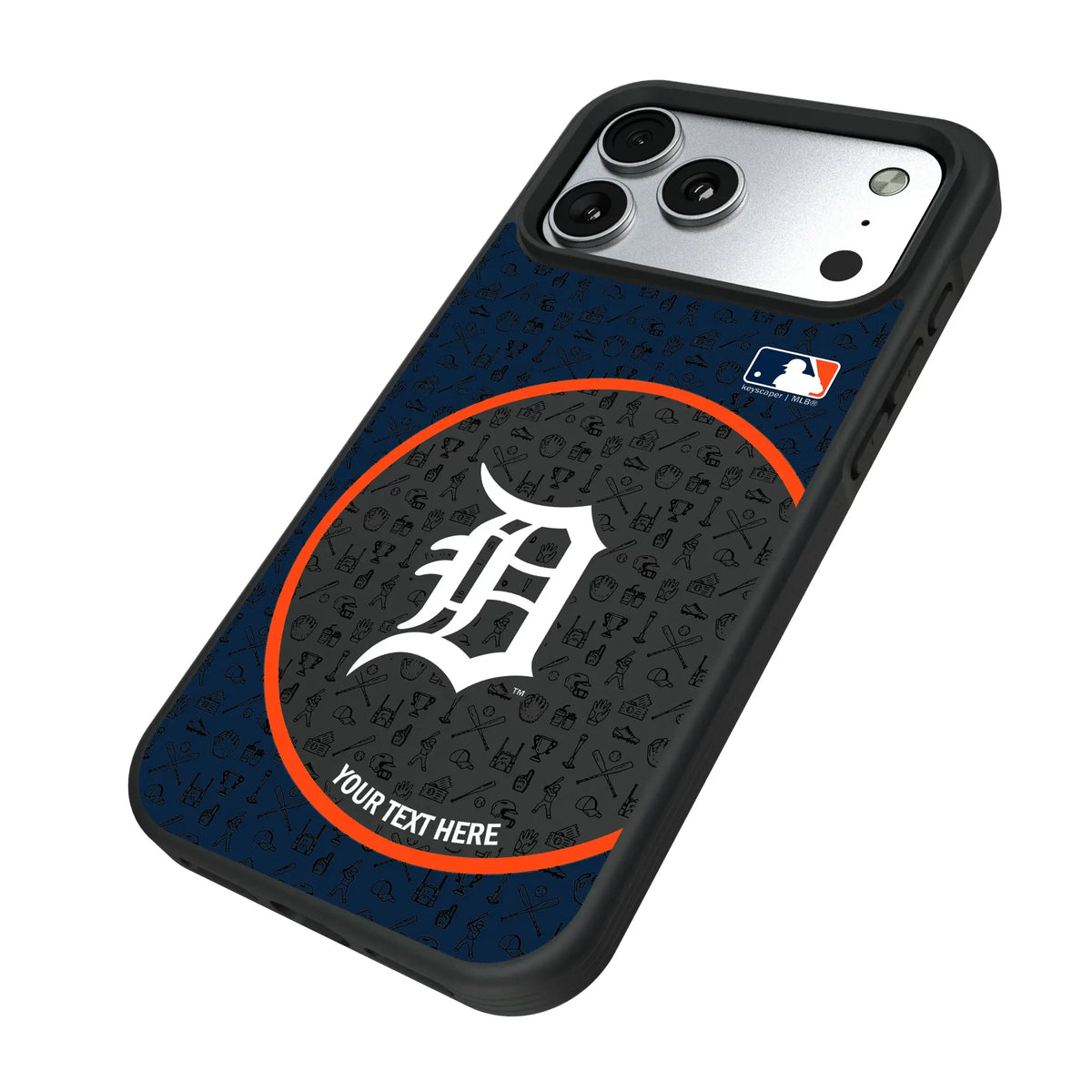 Detroit Tigers Personalized Circle iPhone Bump Phone Case for Apple iPhone - Isometric View#Device_iPhone 17 Pro Max