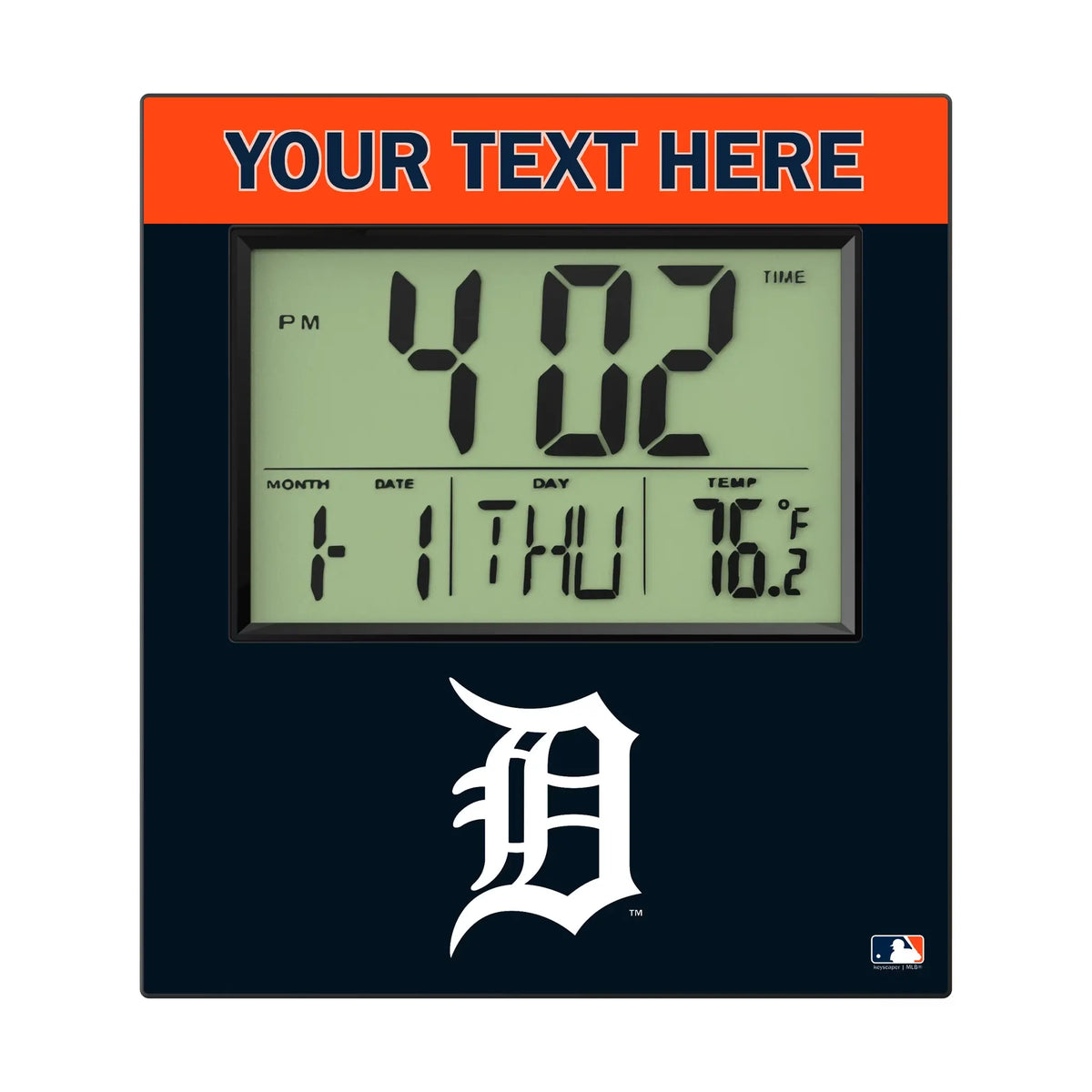 Detroit Tigers Personalized Color Block Wall Clock