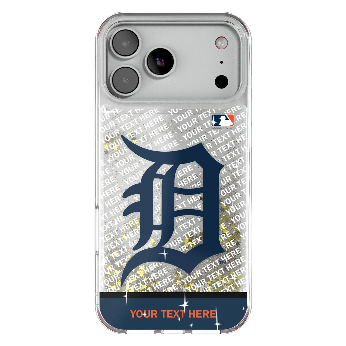 Detroit Tigers Personalized EndZone Plus Glitter Phone Case for Apple iPhone