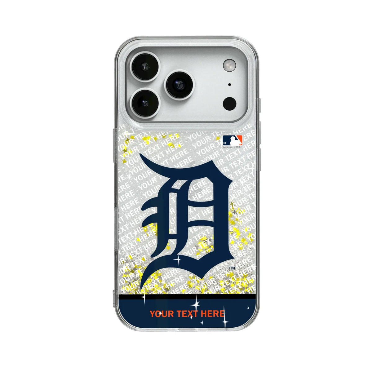 Detroit Tigers Personalized EndZone Plus Glitter Phone Case for Apple iPhone
