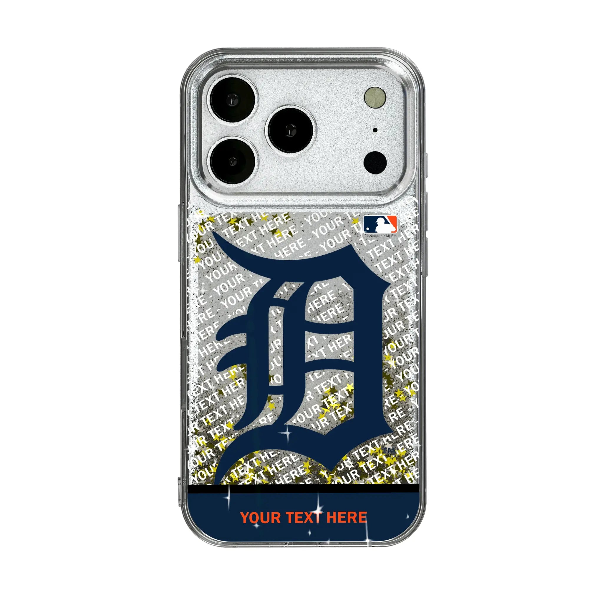 Detroit Tigers Personalized EndZone Plus iPhone Glitter Phone Case for Apple iPhone