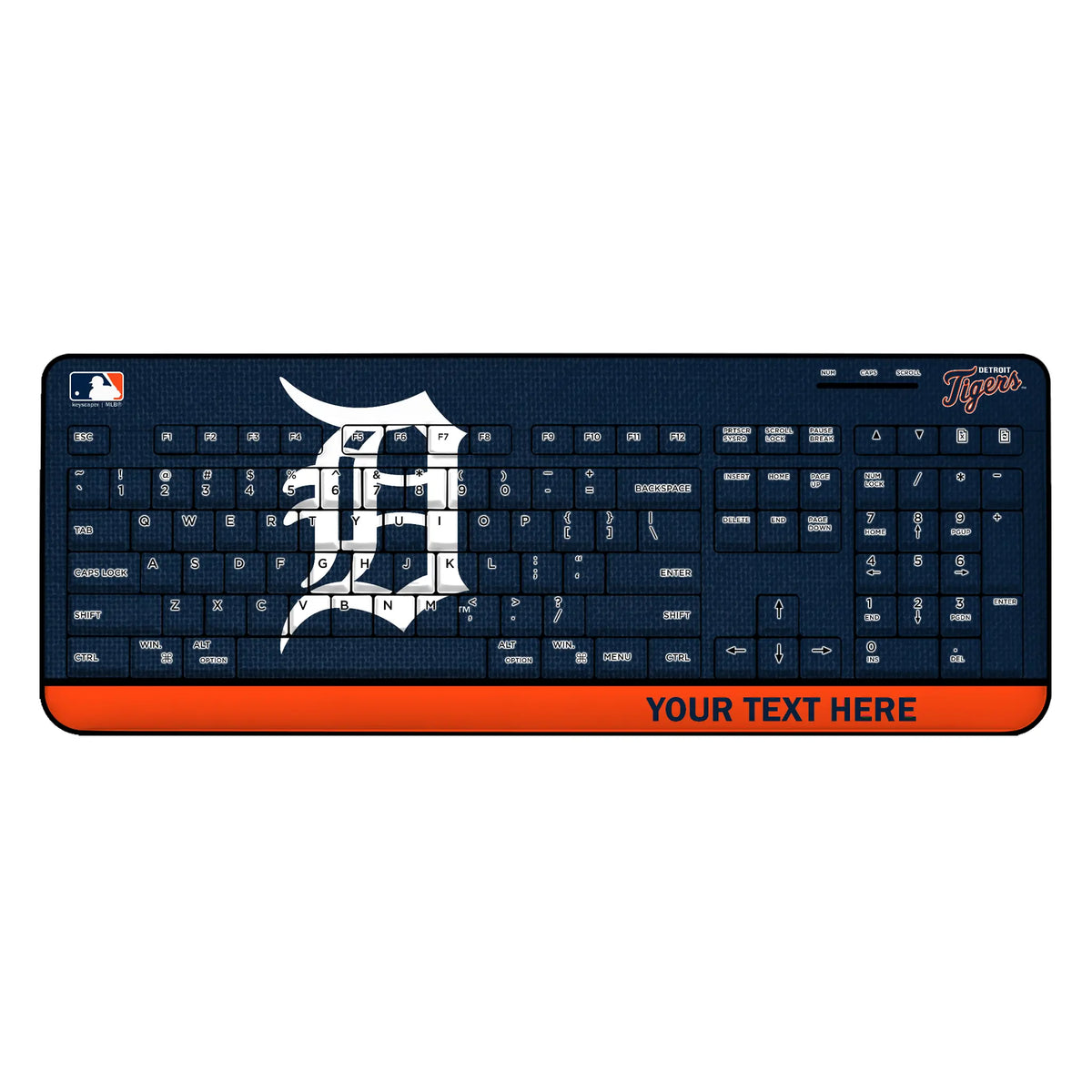 Detroit Tigers Personalized Endzone Solid Wireless USB Keyboard