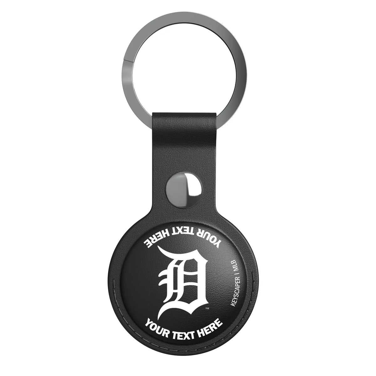 Detroit Tigers Personalized Insignia AirTag Black Airtag Holder