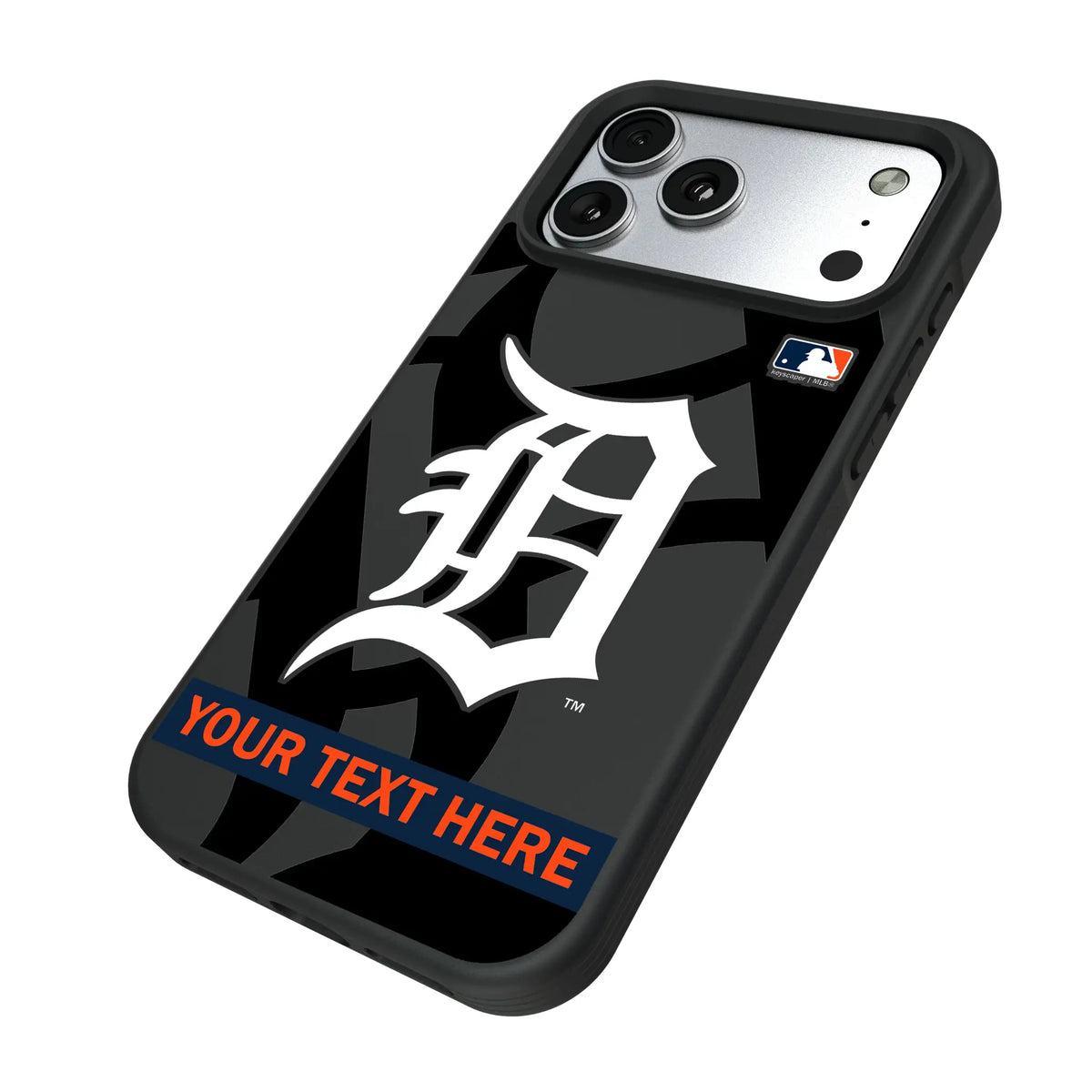 Detroit Tigers Personalized Tilt iPhone Bump Phone Case for Apple iPhone - Isometric View#Device_iPhone 17 Pro Max