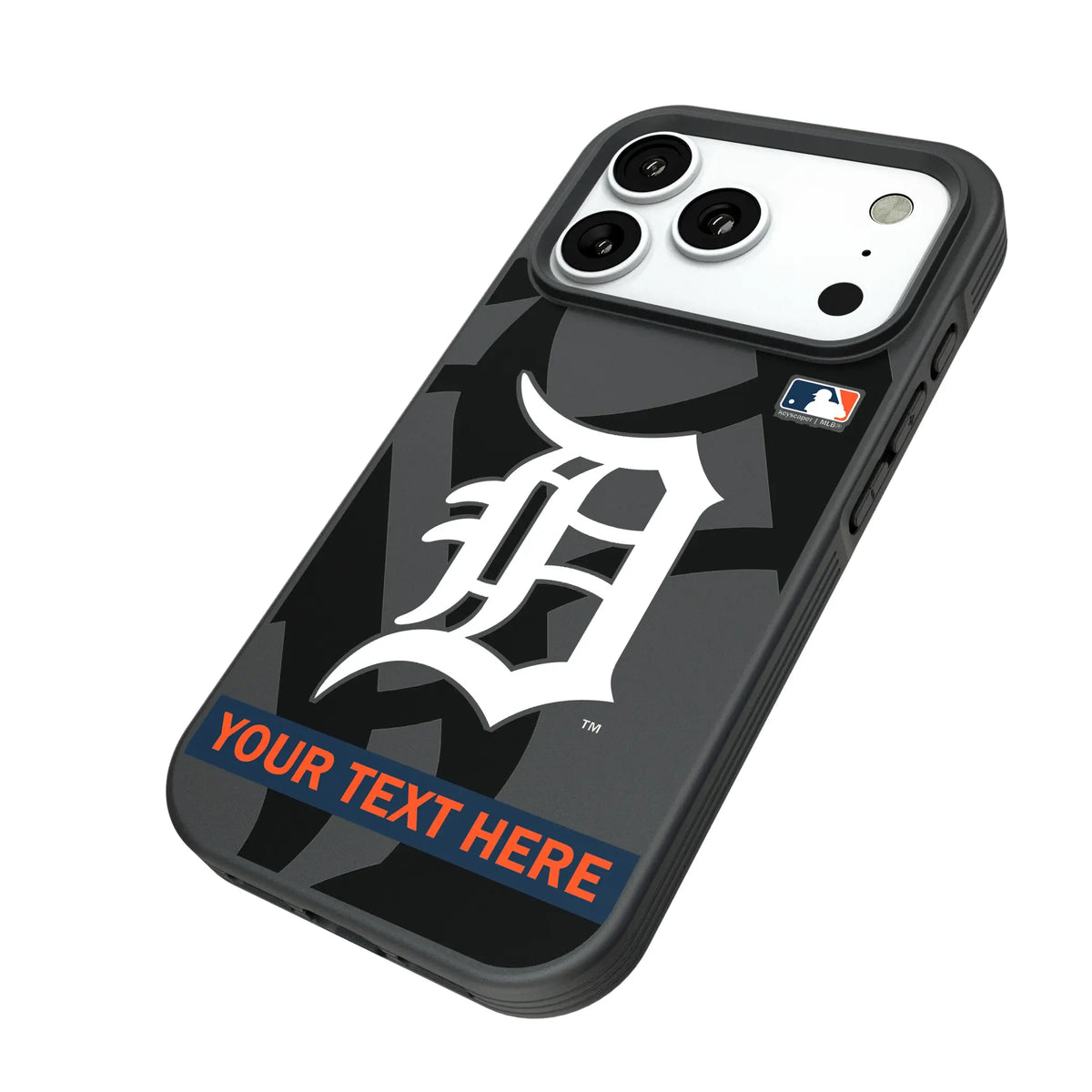Detroit Tigers Personalized Tilt iPhone Bump Phone Case for Apple iPhone - Isometric View#Device_iPhone 18 Pro