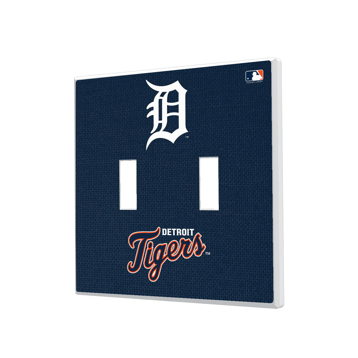 Detroit Tigers Solid Hidden-Screw Light Switch Plate#Style_Double Toggle