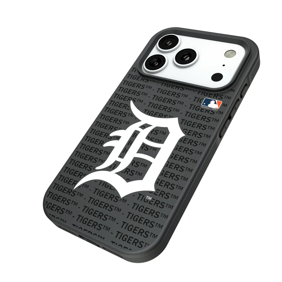 Detroit Tigers Text Backdrop iPhone Bump Phone Case for Apple iPhone - Isometric View#Device_iPhone 18 Pro
