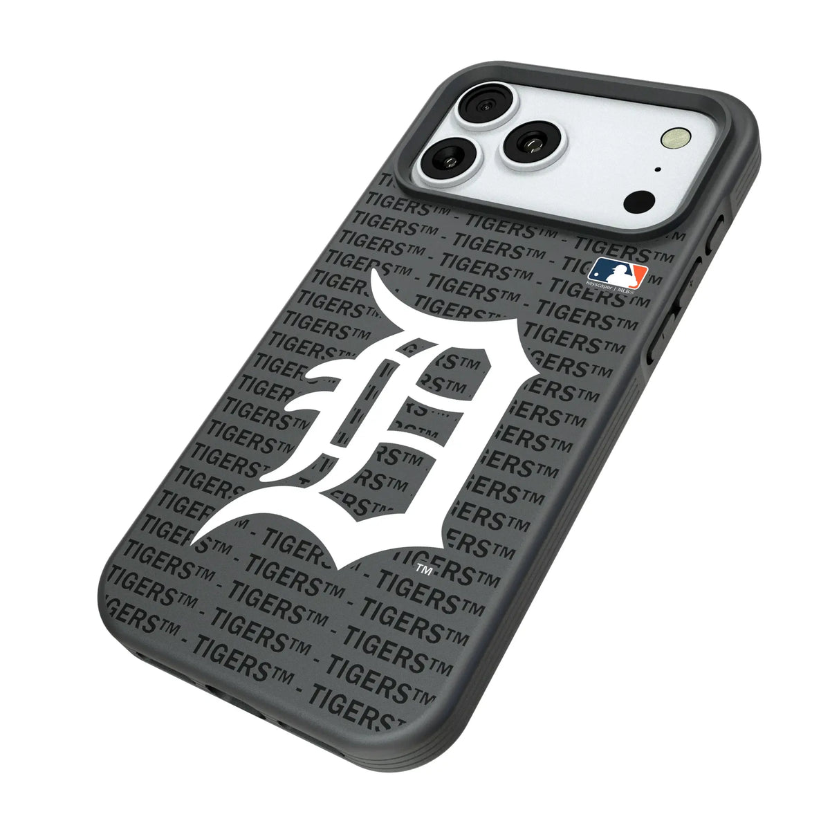 Detroit Tigers Text Backdrop iPhone Bump Phone Case for Apple iPhone - Isometric View#Device_iPhone 18 Pro Max