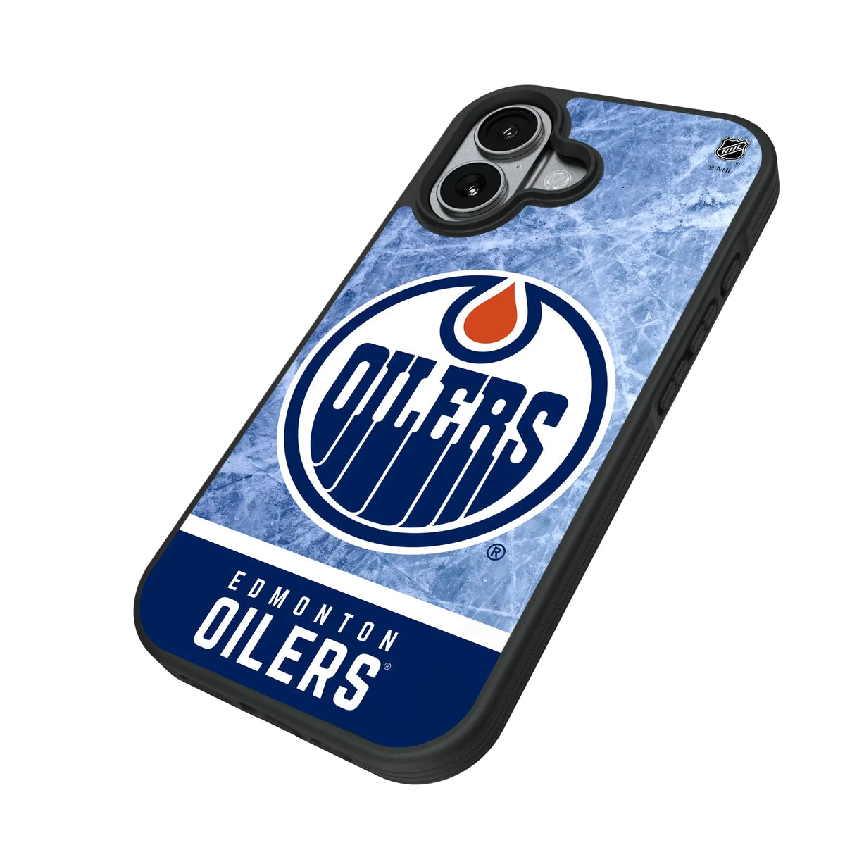 Edmonton Oilers Ice Wordmark iPhone Bump Phone Case for Apple iPhone - Isometric View#Device_iPhone 17