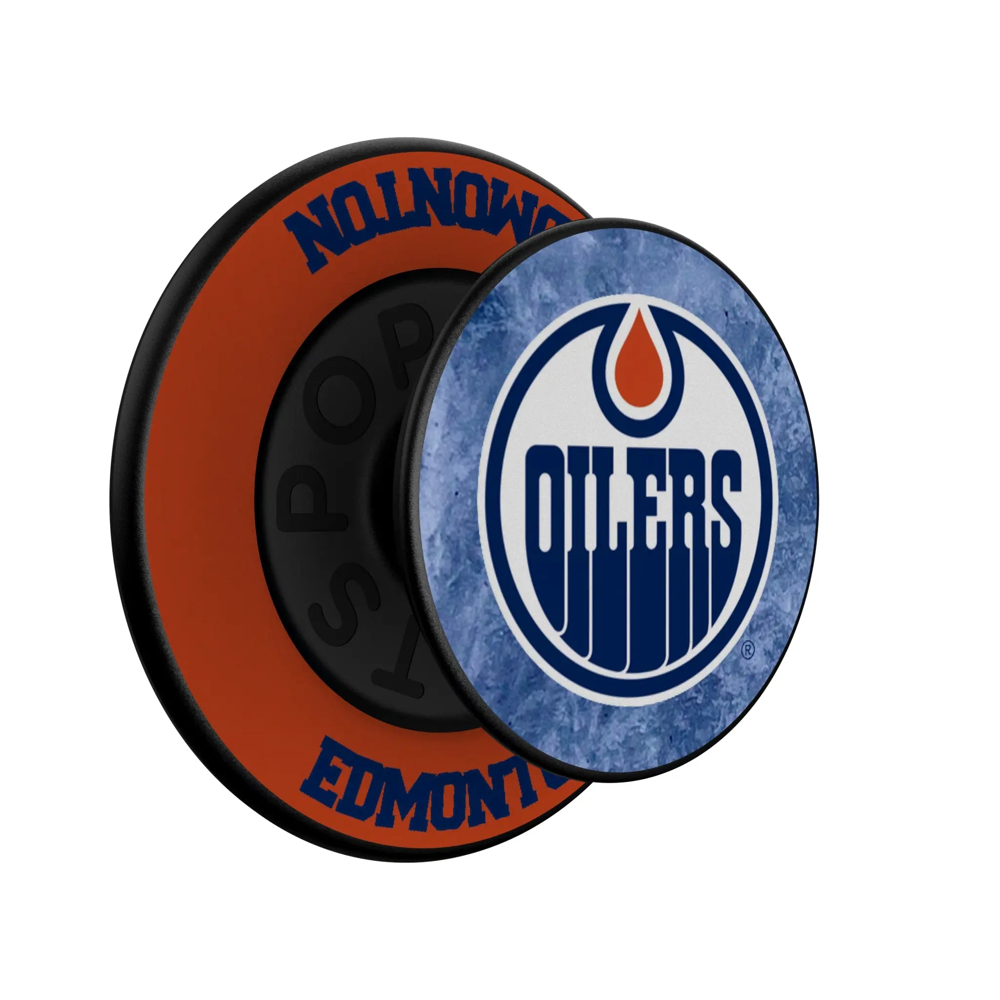 Edmonton Oilers Ice Wordmark Popsockets Round Magnetic - Isometric View