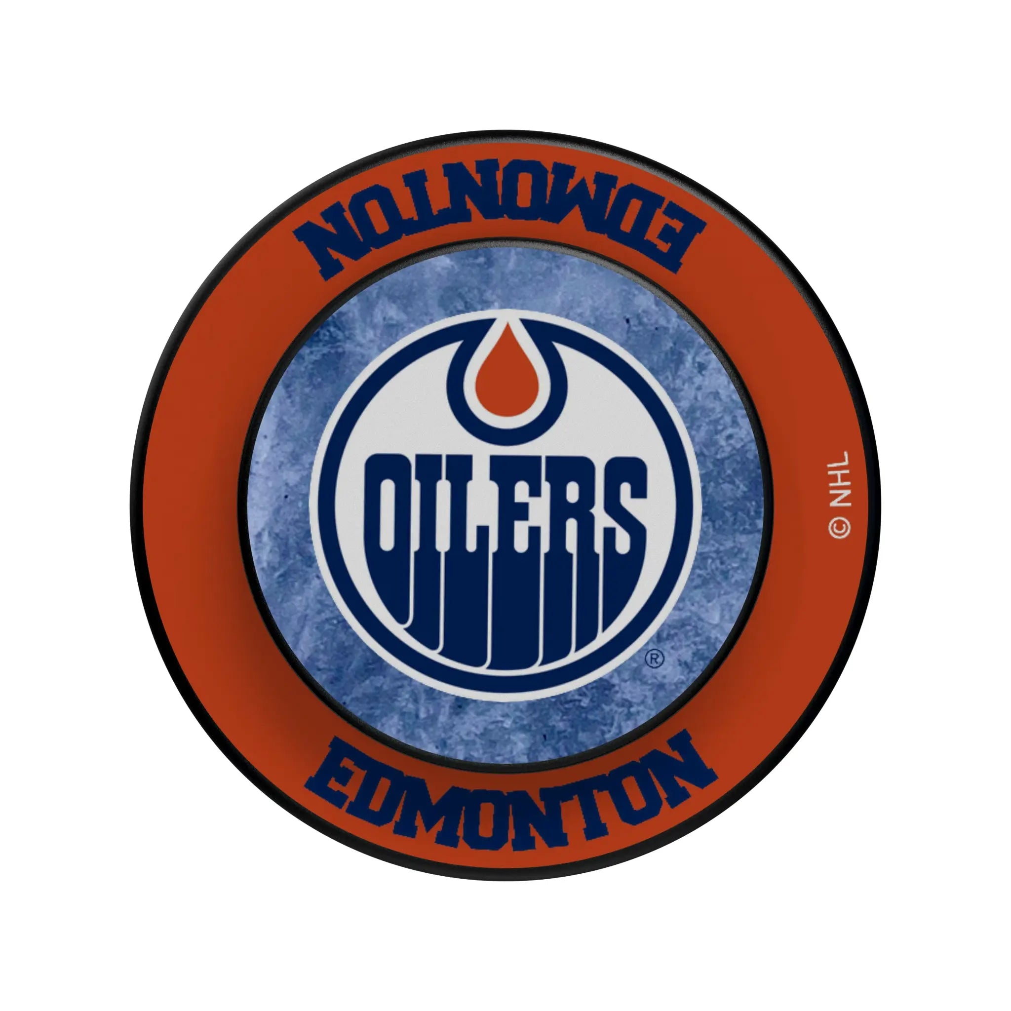 Edmonton Oilers Ice Wordmark Popsockets Round Magnetic