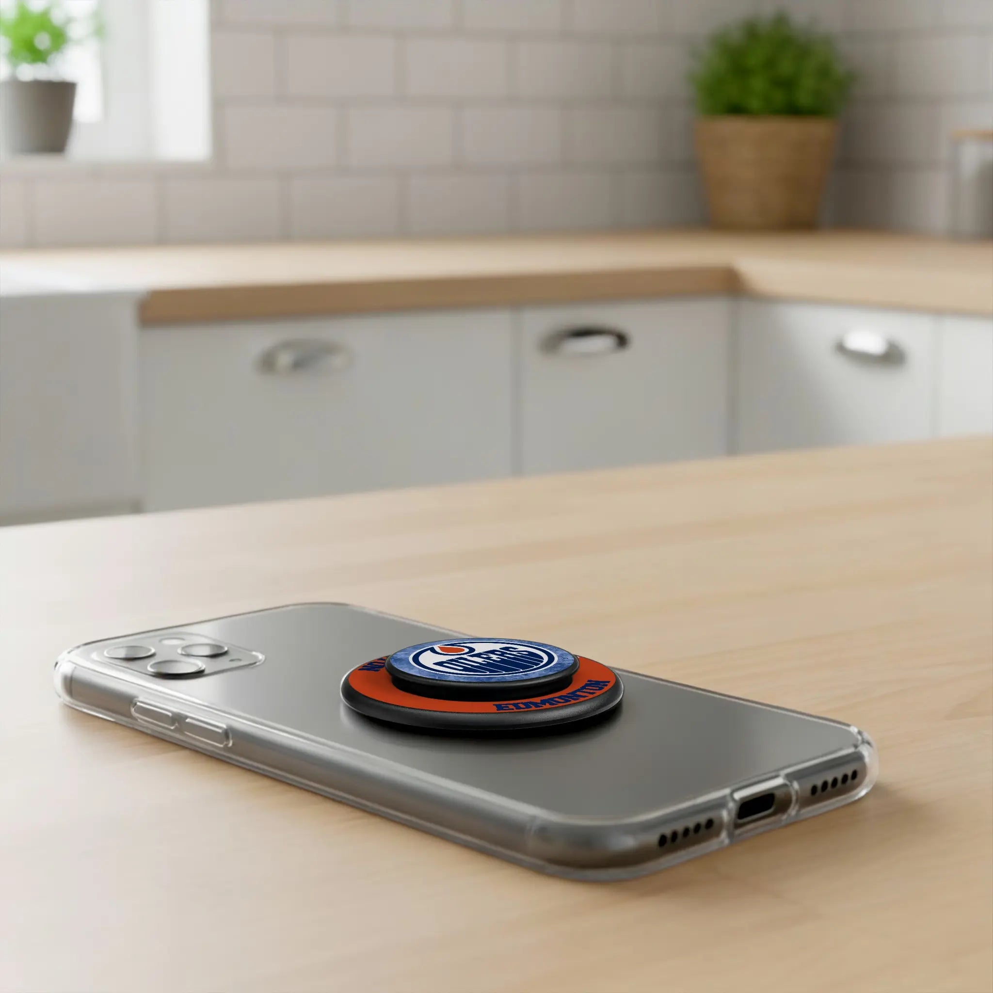 Edmonton Oilers Ice Wordmark Popsockets Round Magnetic - Lifestyle