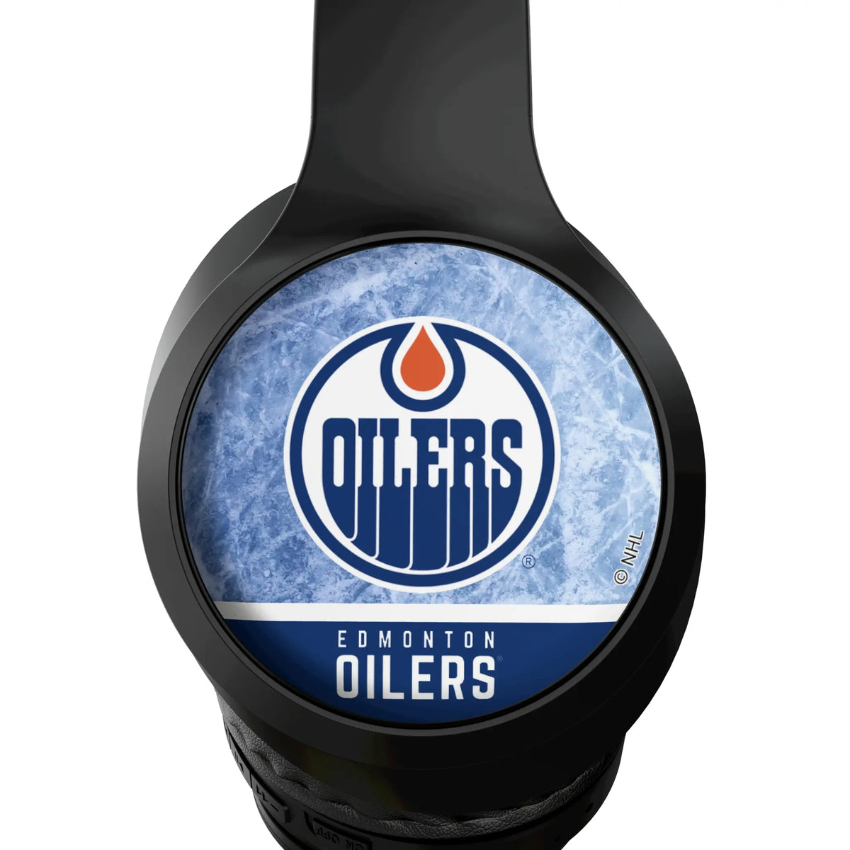 Edmonton Oilers Ice Wordmark Wireless Over-Ear Headphones With Case - Detail