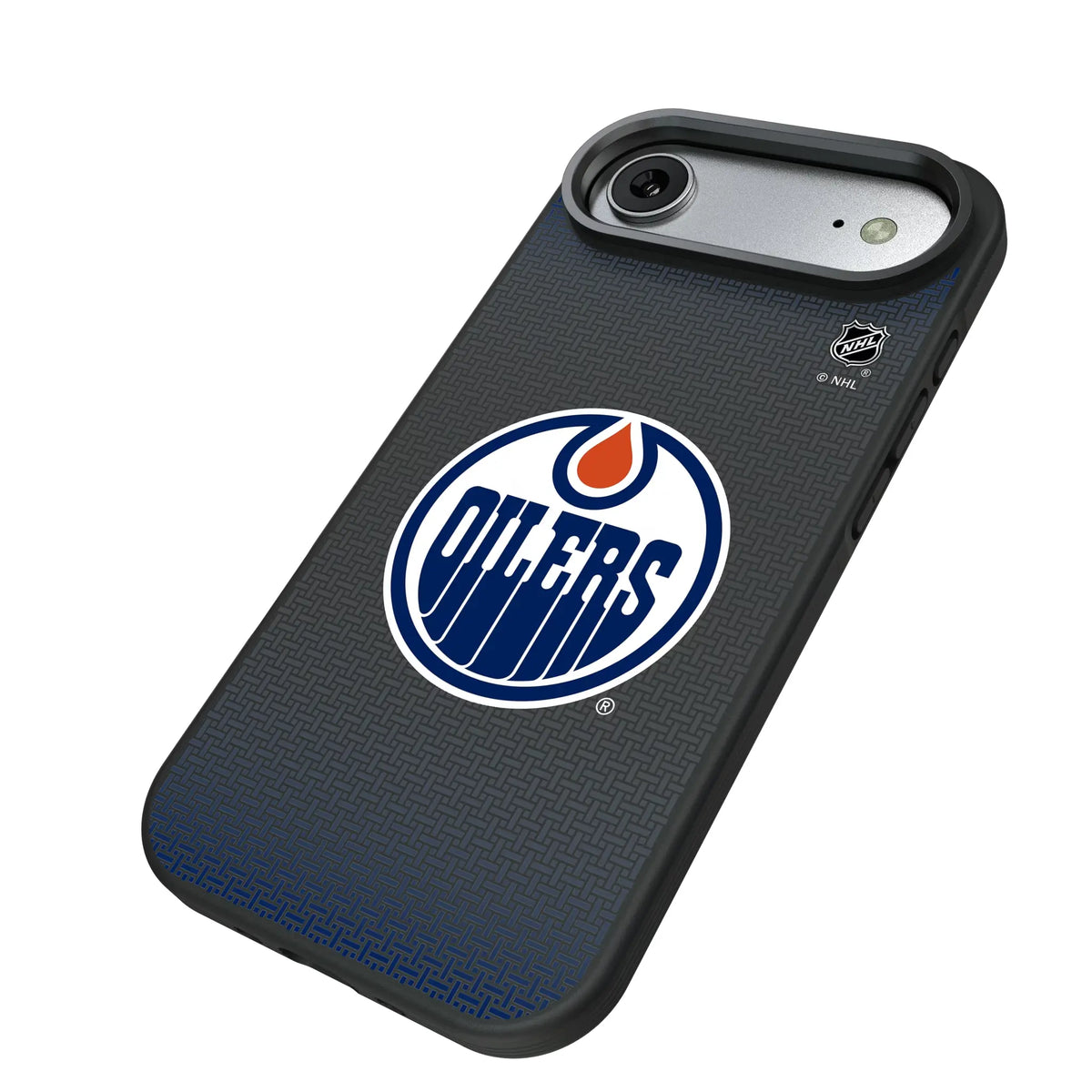 Edmonton Oilers Linen iPhone Bump Phone Case for Apple iPhone - Isometric View#Device_iPhone Air
