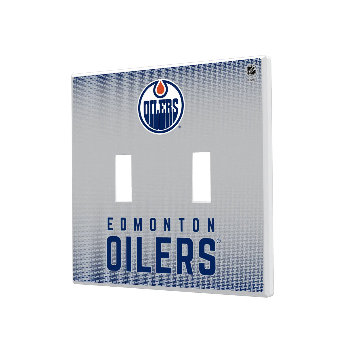 Edmonton Oilers Linen Hidden-Screw Light Switch Plate#Style_Double Toggle