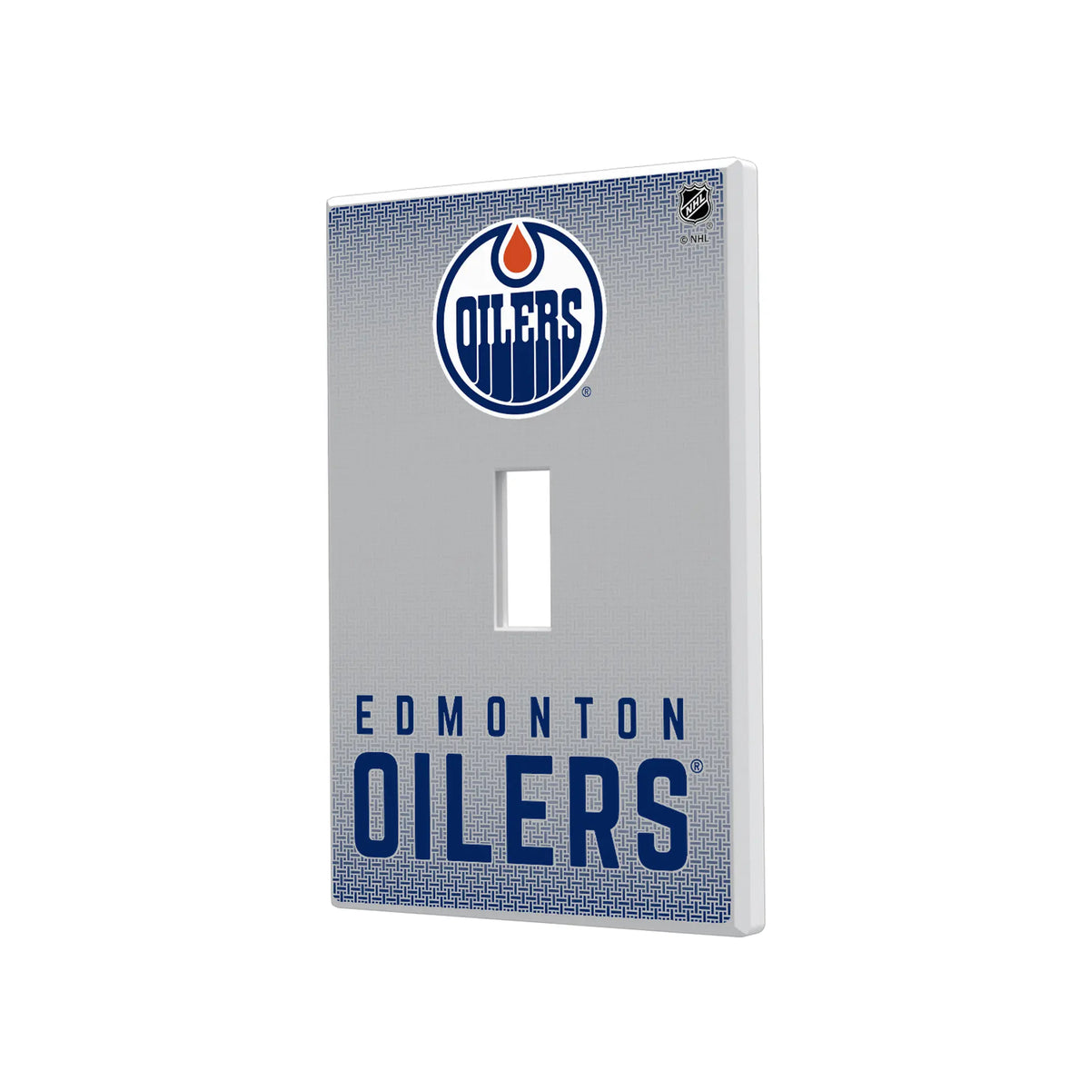 Edmonton Oilers Linen Hidden-Screw Light Switch Plate#Style_Single Toggle