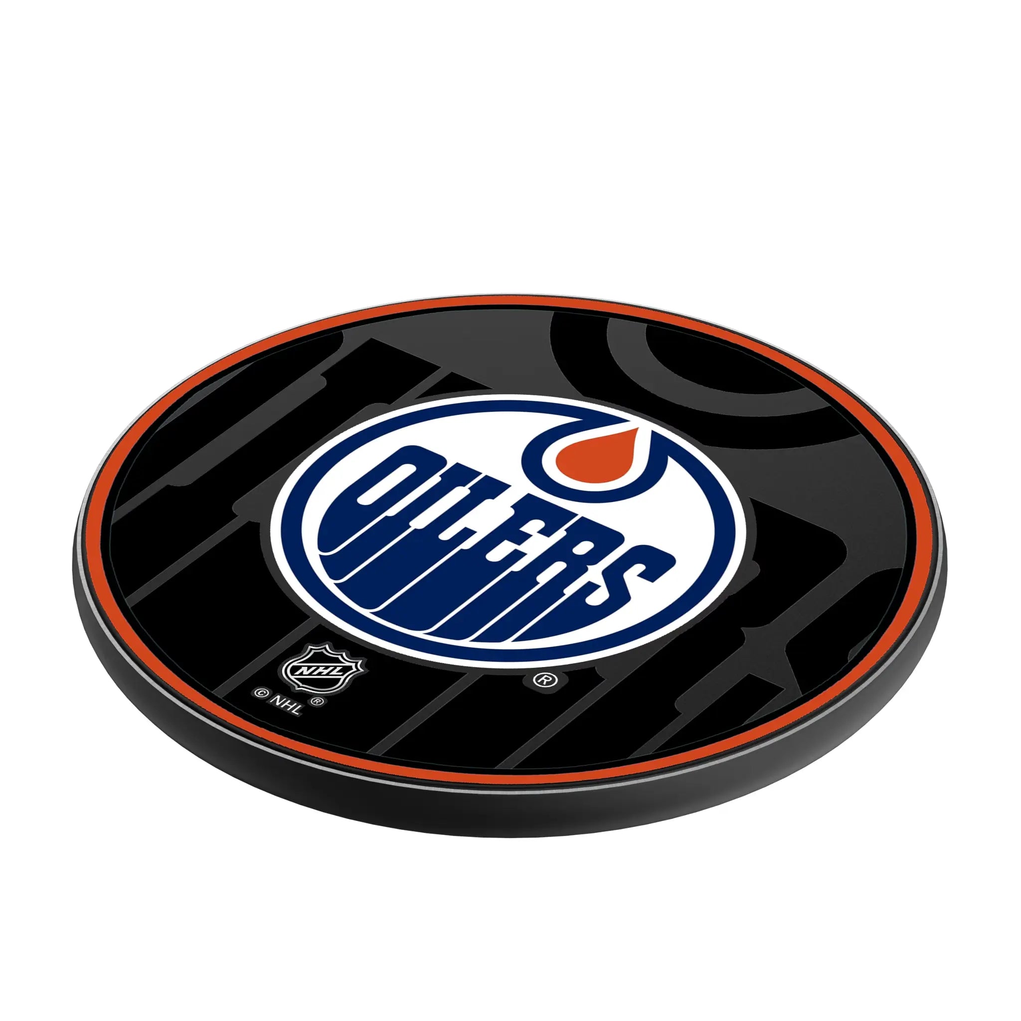 Edmonton Oilers Monocolor Tilt 15-Watt Wireless Charger - Isometric View