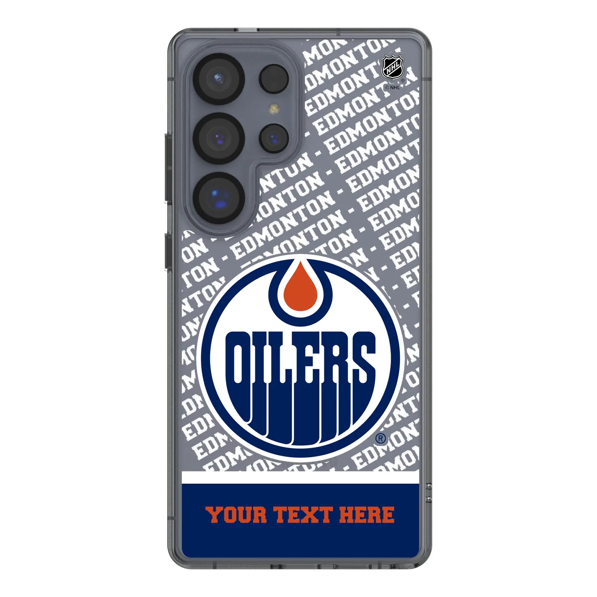Edmonton Oilers Personalized EndZone Plus Galaxy Clear Phone Case for Samsung Galaxy#Device_Galaxy S25 Ultra