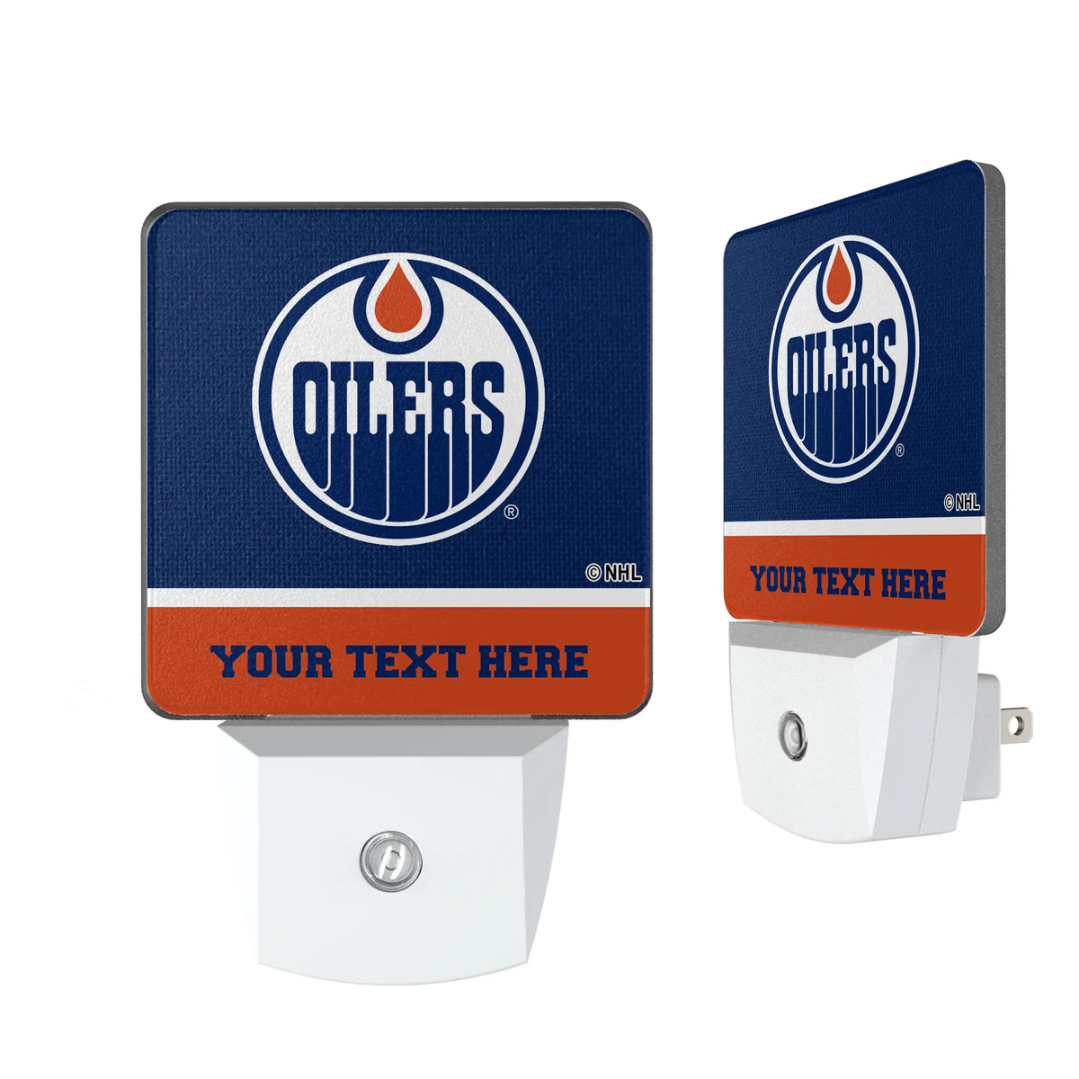Edmonton Oilers Personalized Endzone Solid Night Light 2-Pack