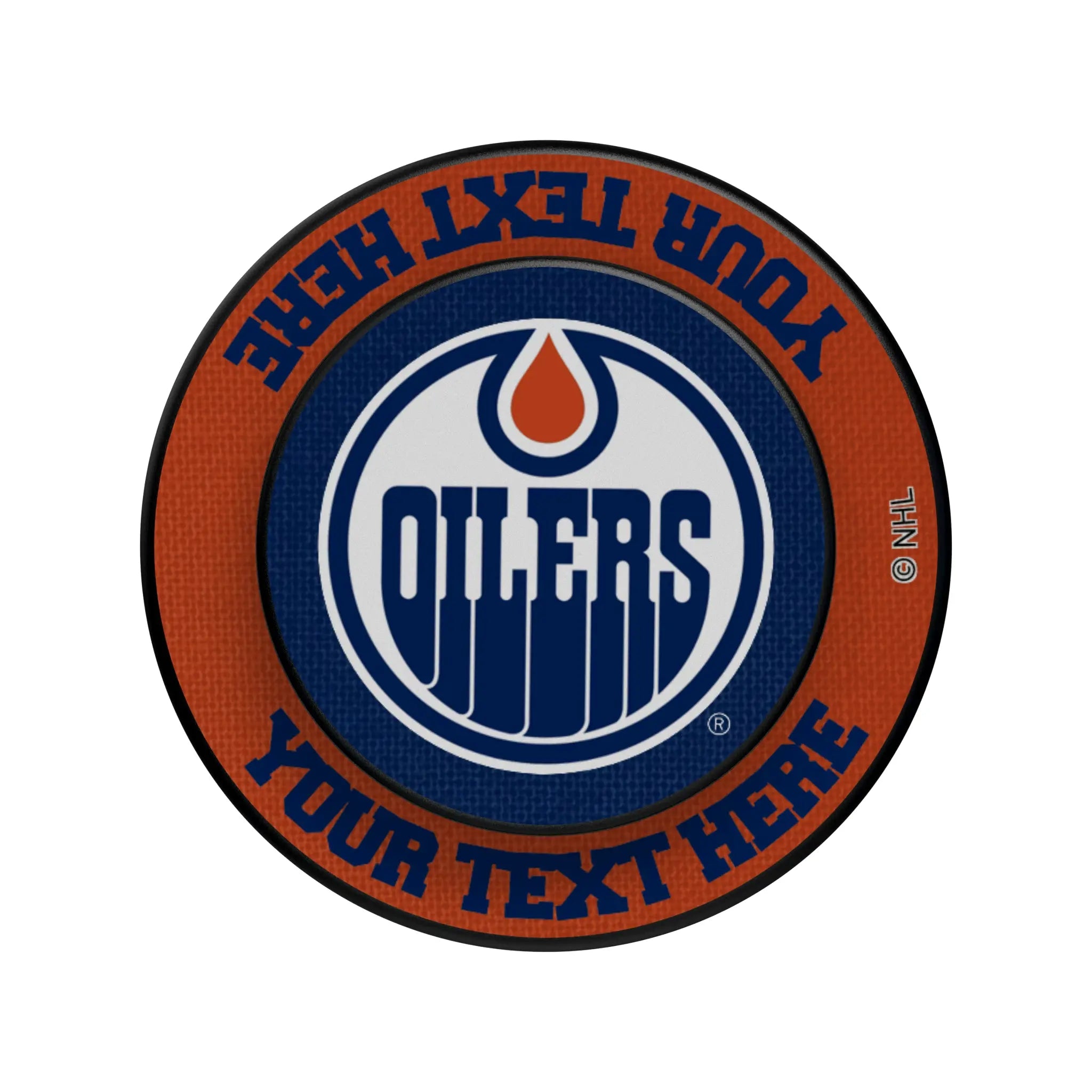 Edmonton Oilers Personalized Endzone Solid Popsockets Round Magnetic
