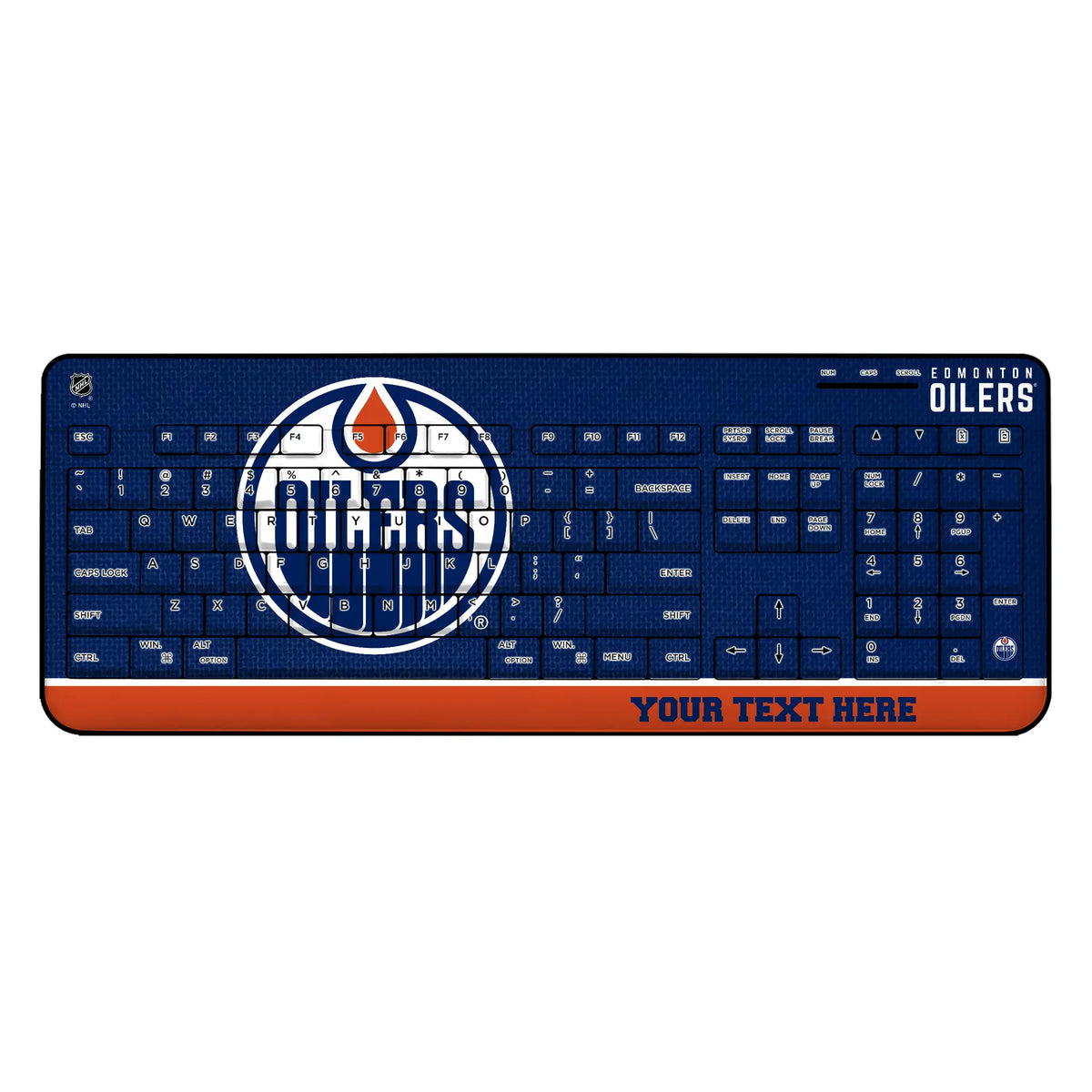 Edmonton Oilers Personalized Endzone Solid Wireless USB Keyboard