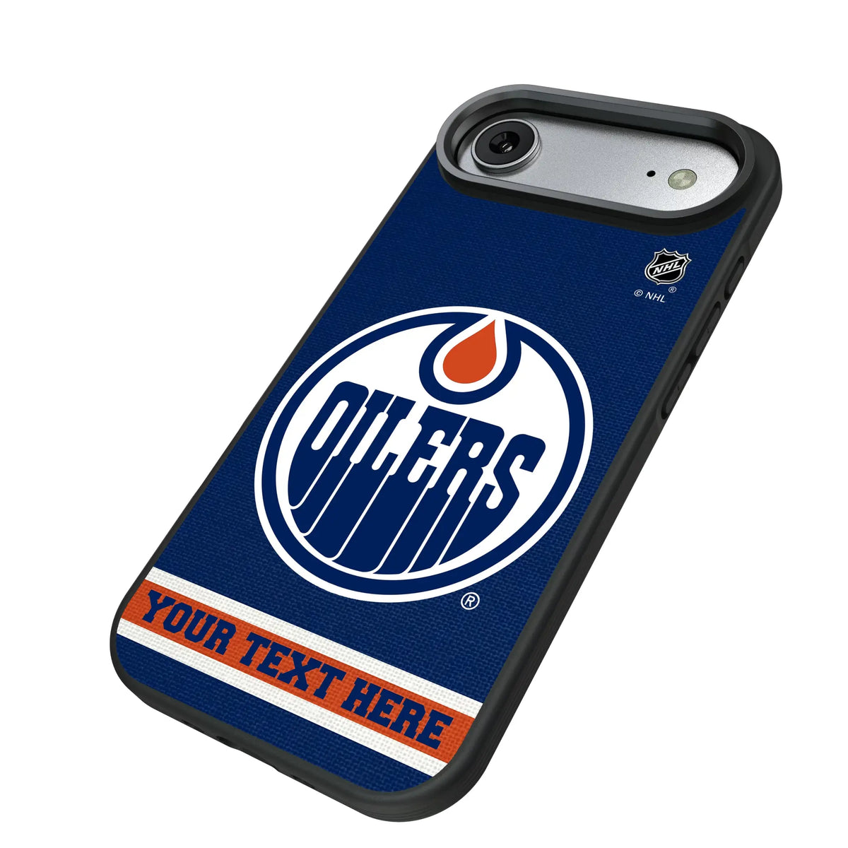 Edmonton Oilers Personalized Stripe iPhone Bump Phone Case for Apple iPhone - Isometric View#Device_iPhone Air