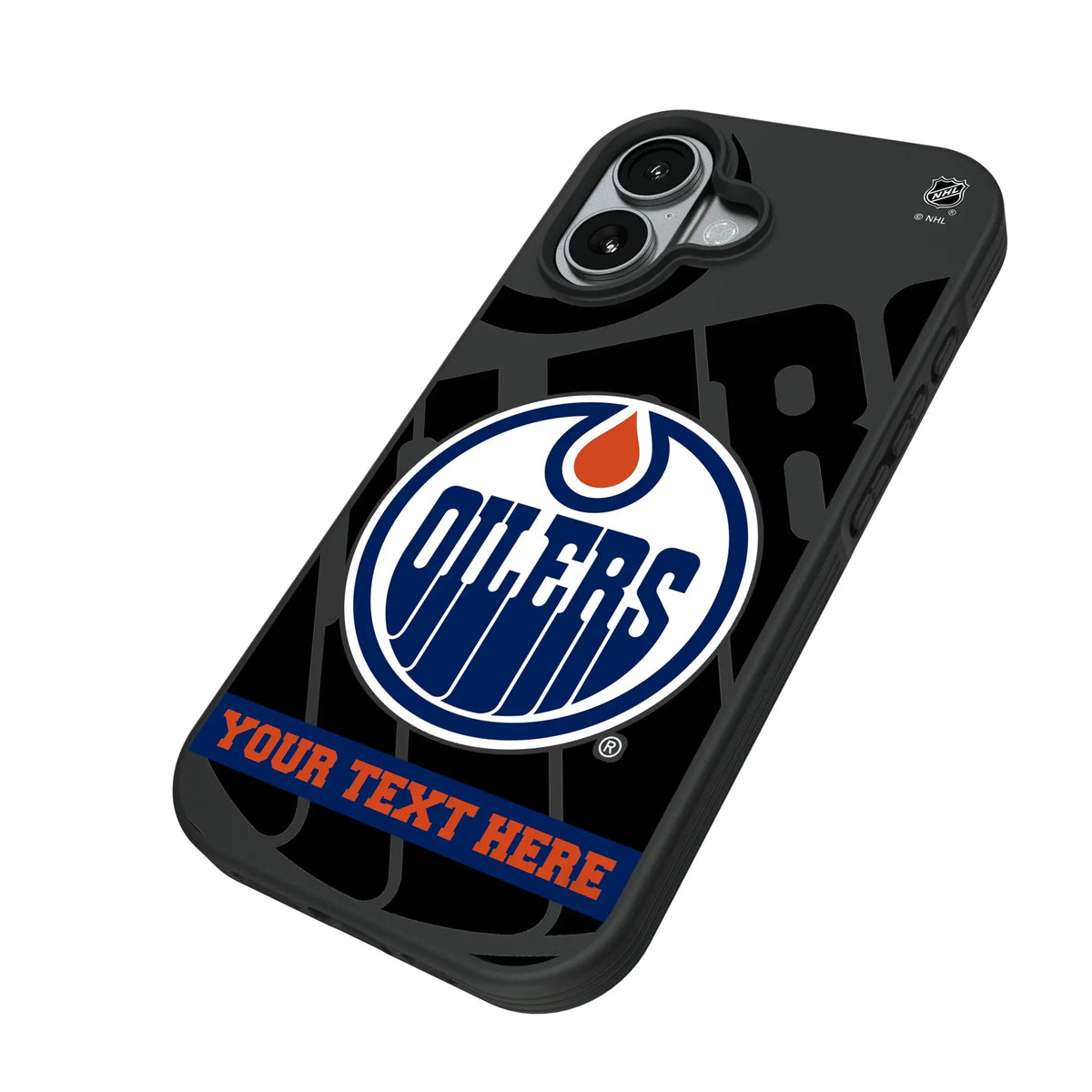 Edmonton Oilers Personalized Tilt iPhone Bump Phone Case for Apple iPhone - Isometric View#Device_iPhone 17