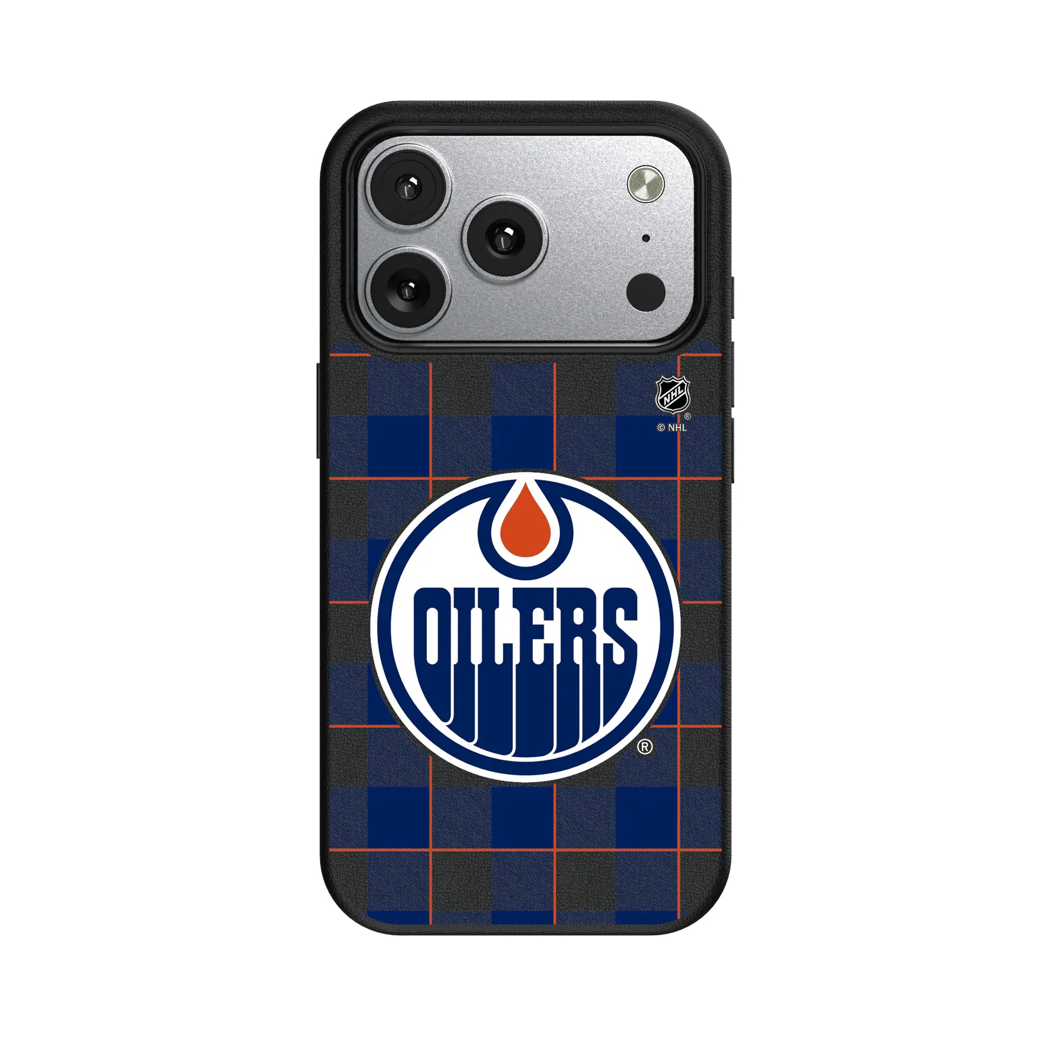 Edmonton Oilers Plaid iPhone MagSafe Compatible Phone Case for Apple iPhone#Device_iPhone 17 Pro