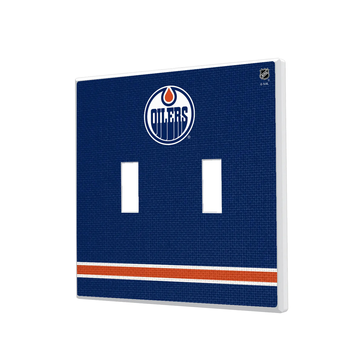 Edmonton Oilers Stripe Hidden-Screw Light Switch Plate#Style_Double Toggle