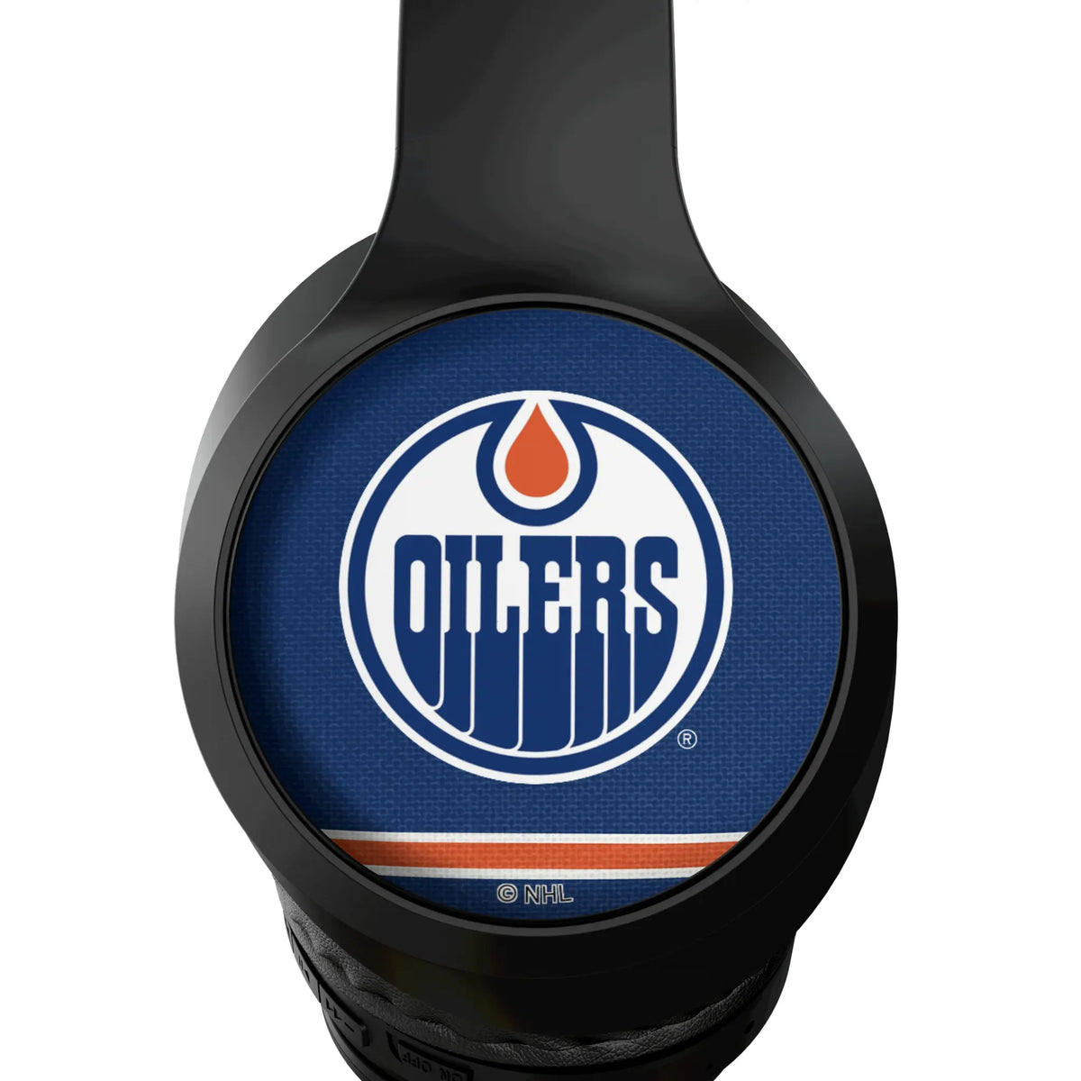 Edmonton Oilers Stripe Wireless Over-Ear Headphones With Case - Detail