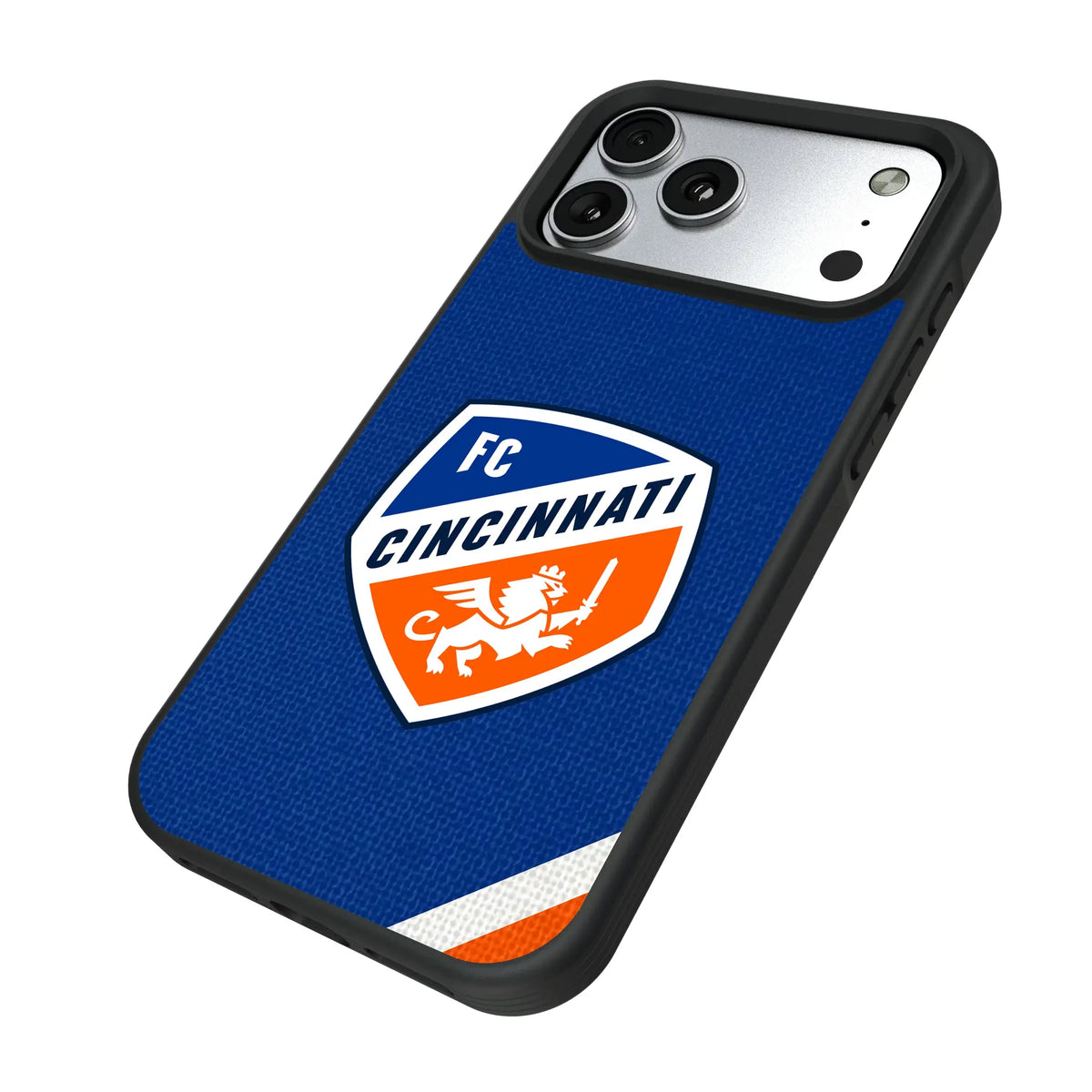 FC Cincinnati Diagonal Stripe iPhone Bump Phone Case for Apple iPhone - Isometric View#Device_iPhone 17 Pro Max