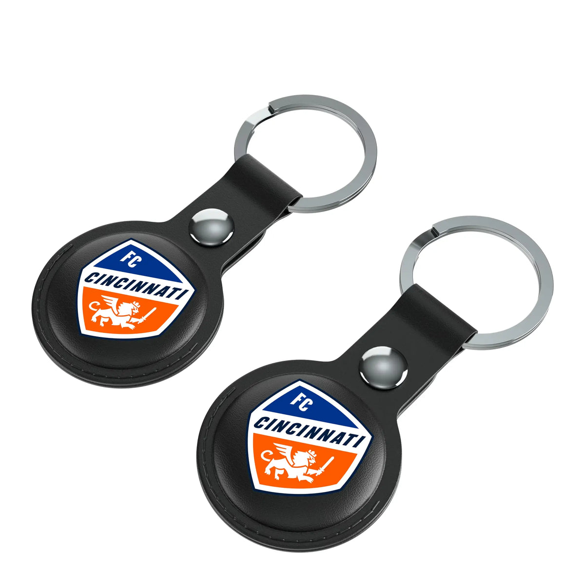 FC Cincinnati Insignia AirTag Black Airtag Holder 2-Pack - Isometric View