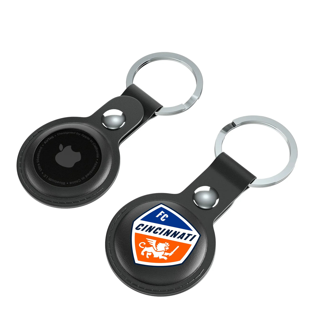 FC Cincinnati Insignia AirTag Black Airtag Holder 2-Pack - Isometric View