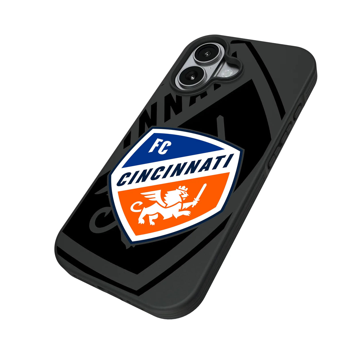 FC Cincinnati Monocolor Tilt iPhone Bump Phone Case for Apple iPhone - Isometric View#Device_iPhone 17
