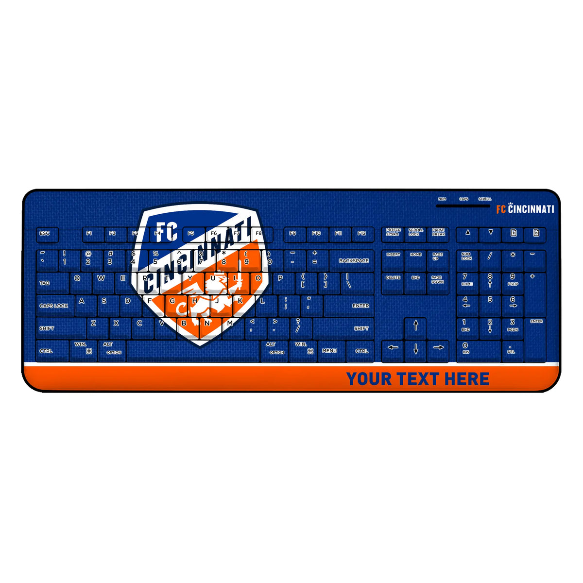 FC Cincinnati Personalized Endzone Solid Wireless USB Keyboard