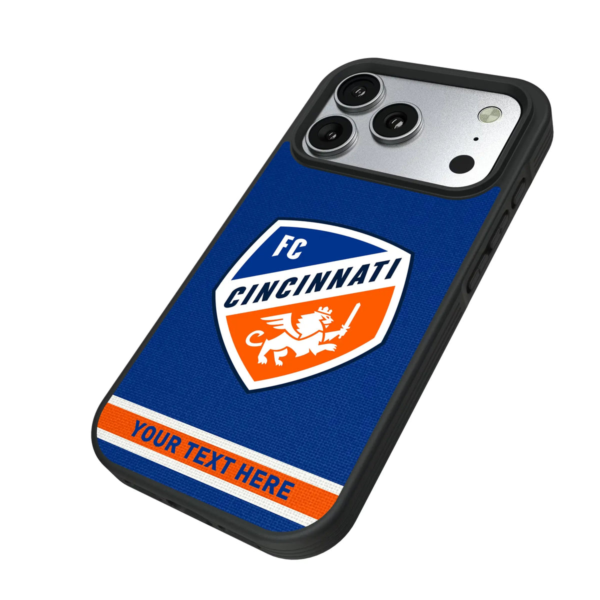 FC Cincinnati Personalized Stripe iPhone Bump Phone Case for Apple iPhone - Isometric View#Device_iPhone 17 Pro