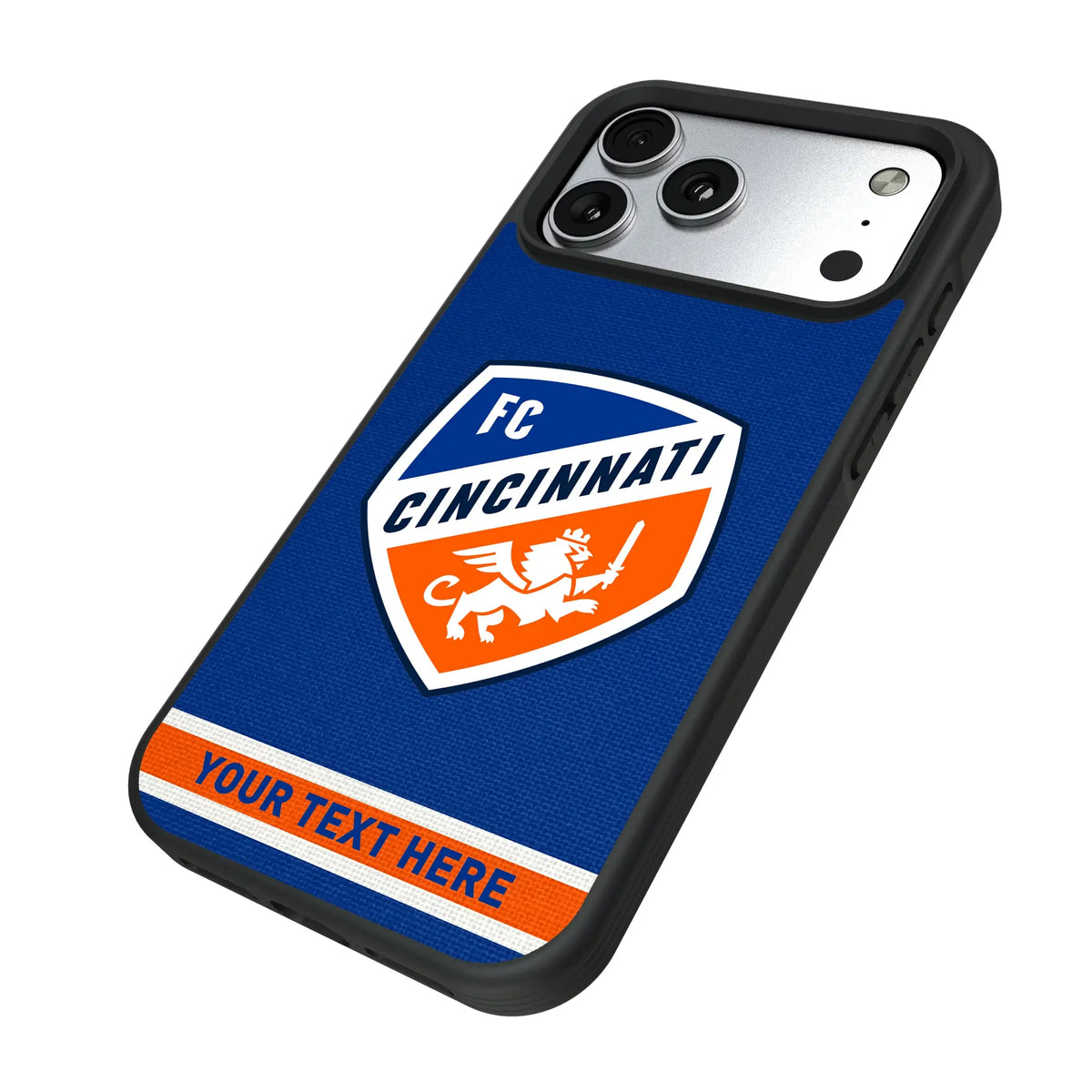 FC Cincinnati Personalized Stripe iPhone Bump Phone Case for Apple iPhone - Isometric View#Device_iPhone 17 Pro Max