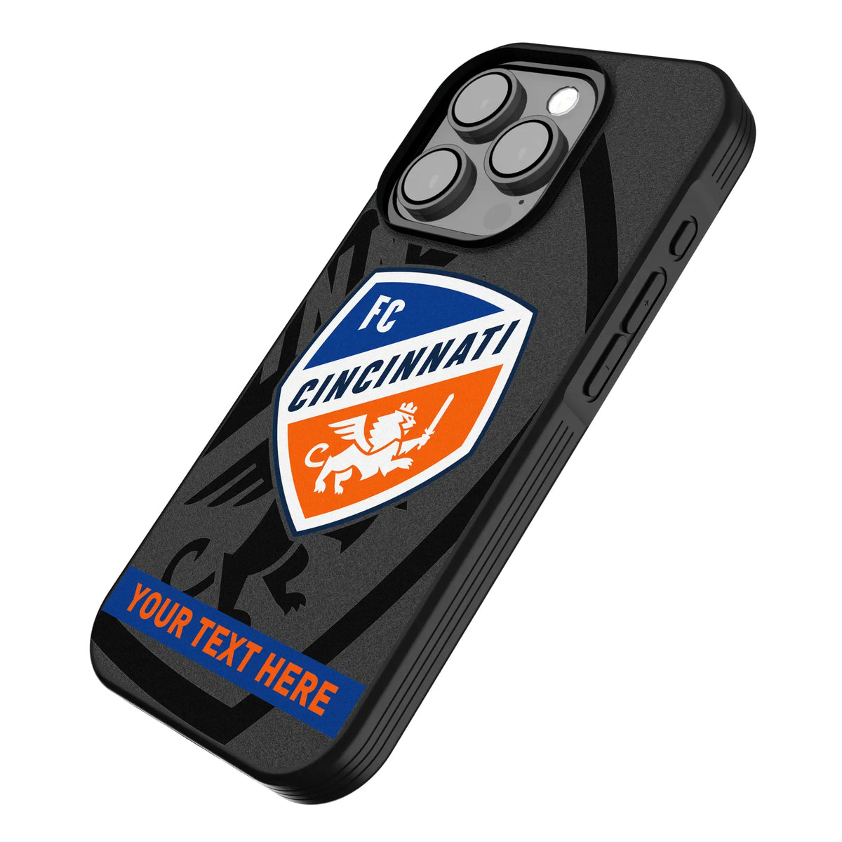 FC Cincinnati Personalized Tilt iPhone Bump Phone Case for Apple iPhone - Isometric View
