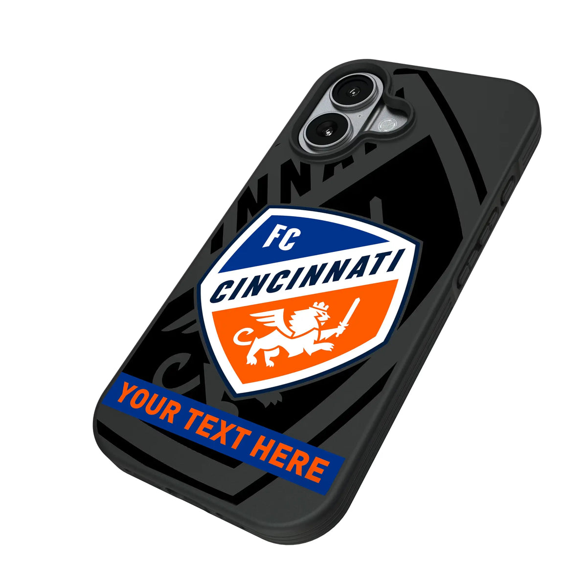 FC Cincinnati Personalized Tilt iPhone Bump Phone Case for Apple iPhone - Isometric View#Device_iPhone 17